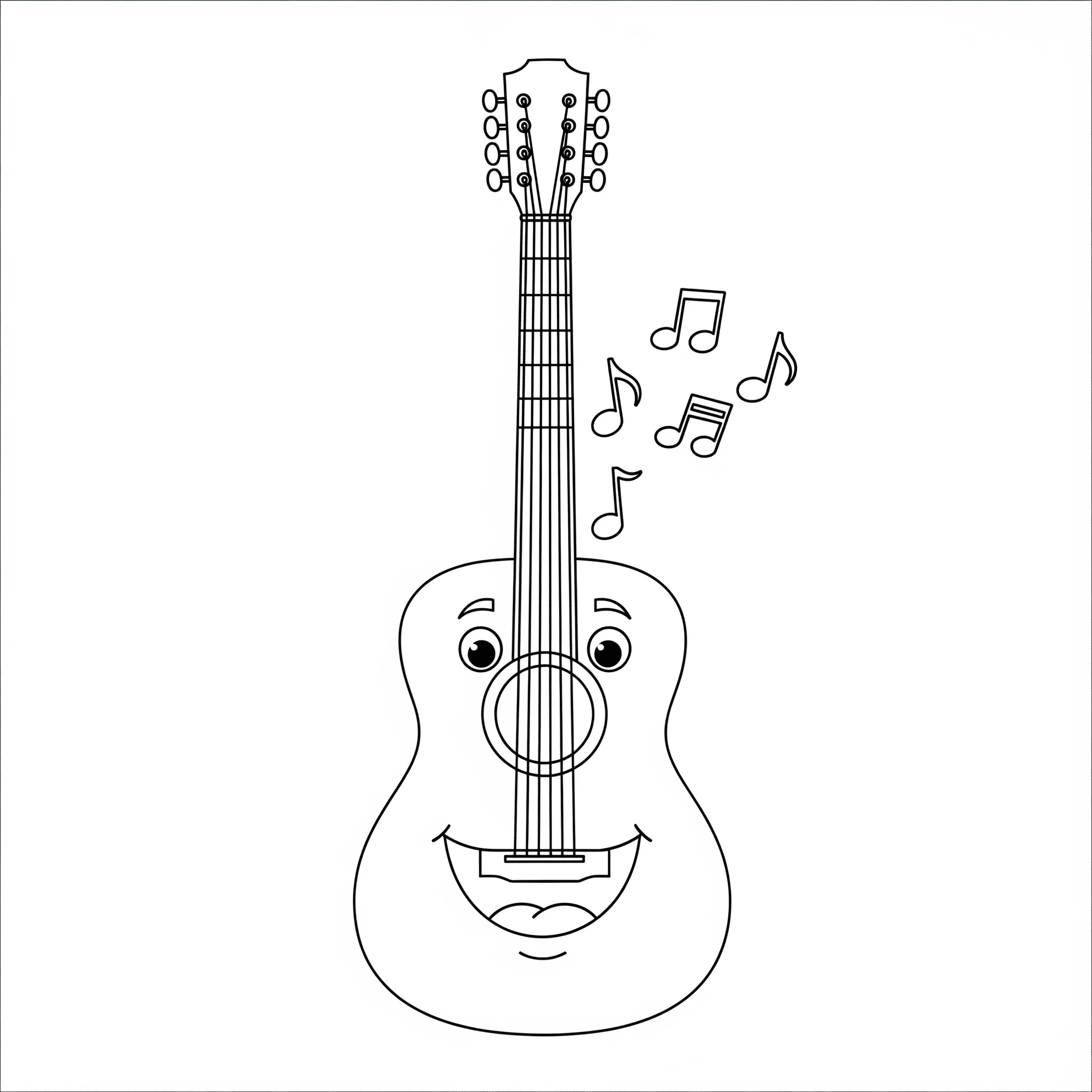 coloriage Guitare pour enfant de 4 ans
