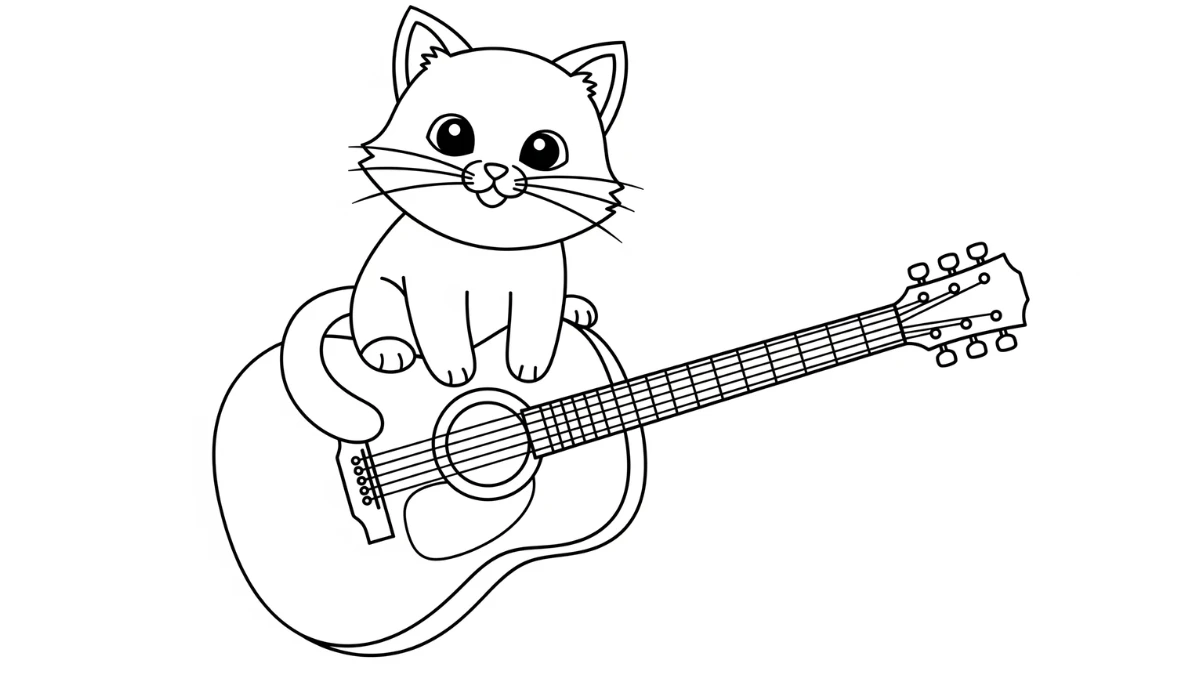 coloriage Guitare gratuit pour enfants