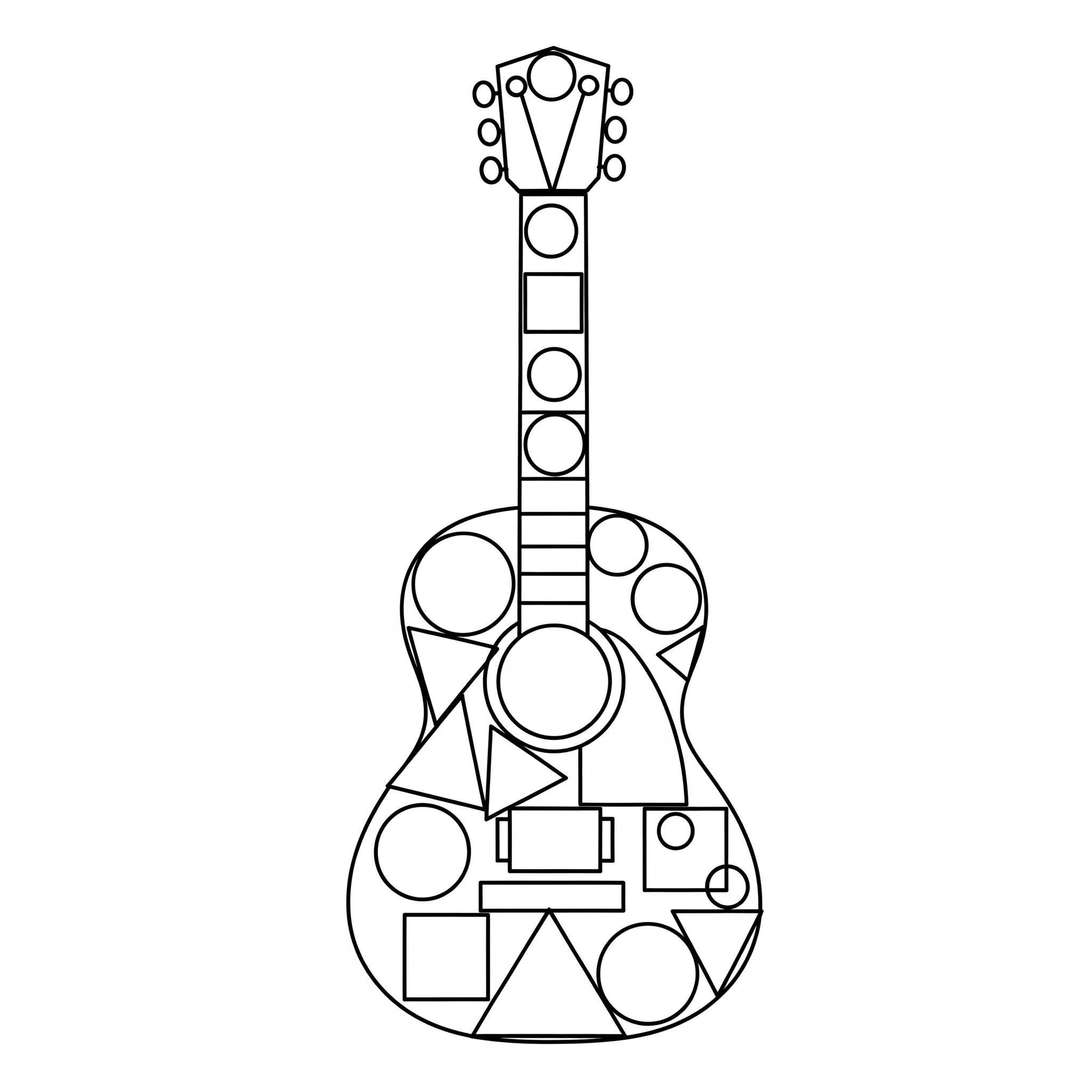coloriage Guitare et apprentissage 2