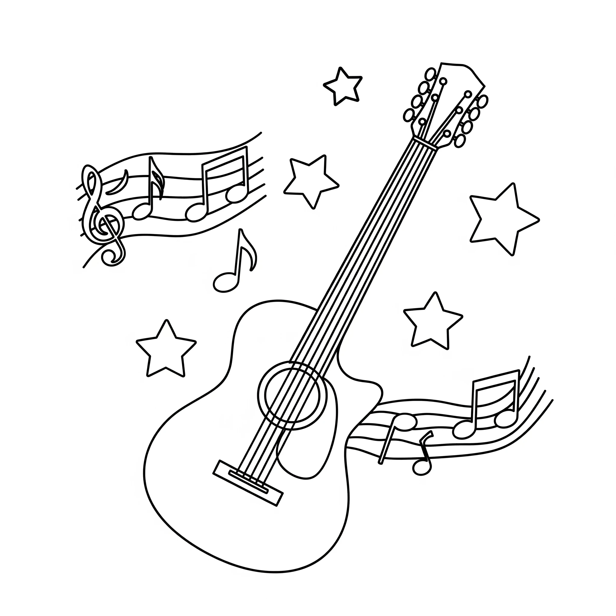 coloriage Guitare à imprimer pour enfant de 12 ans