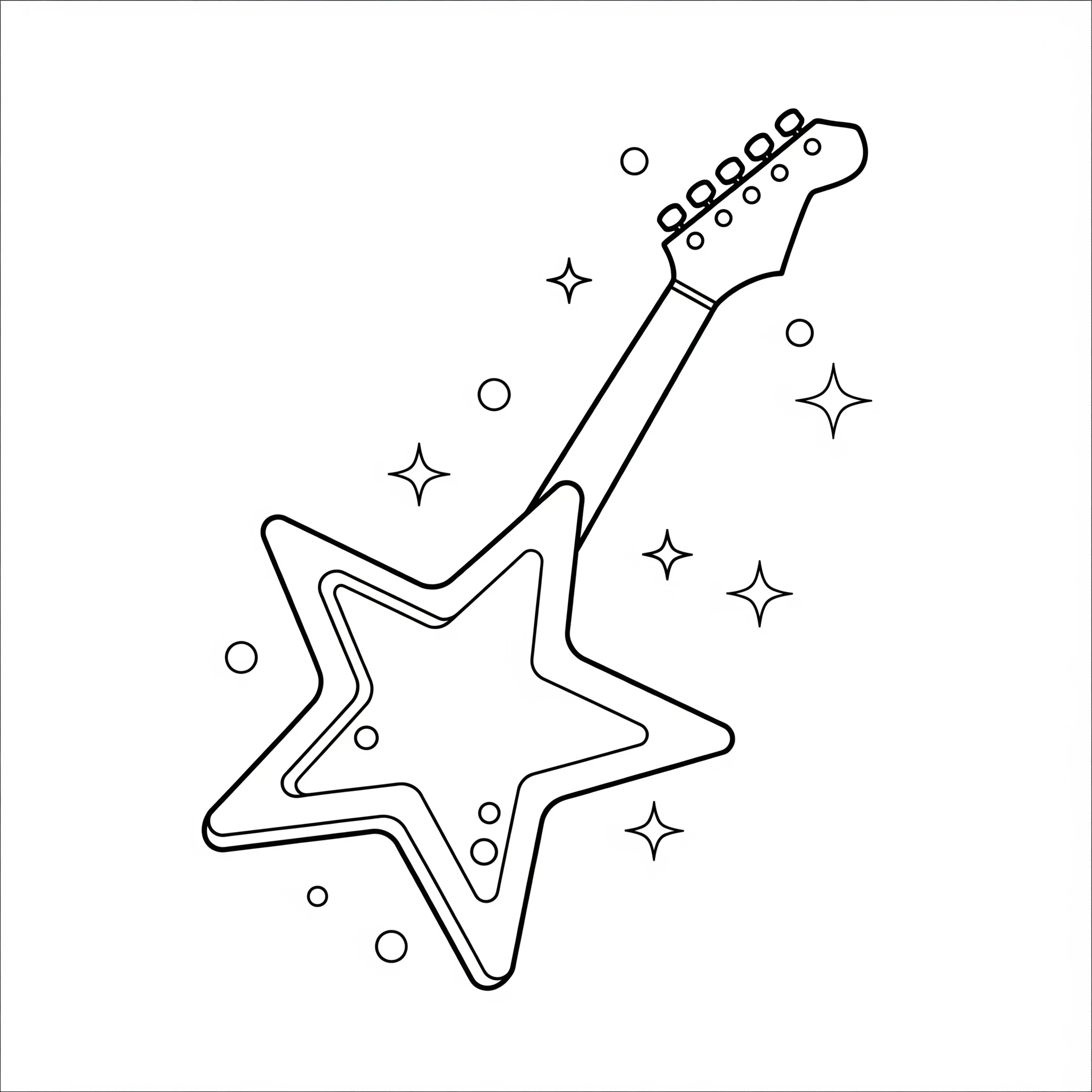 coloriage Guitare et découpage à imprimer