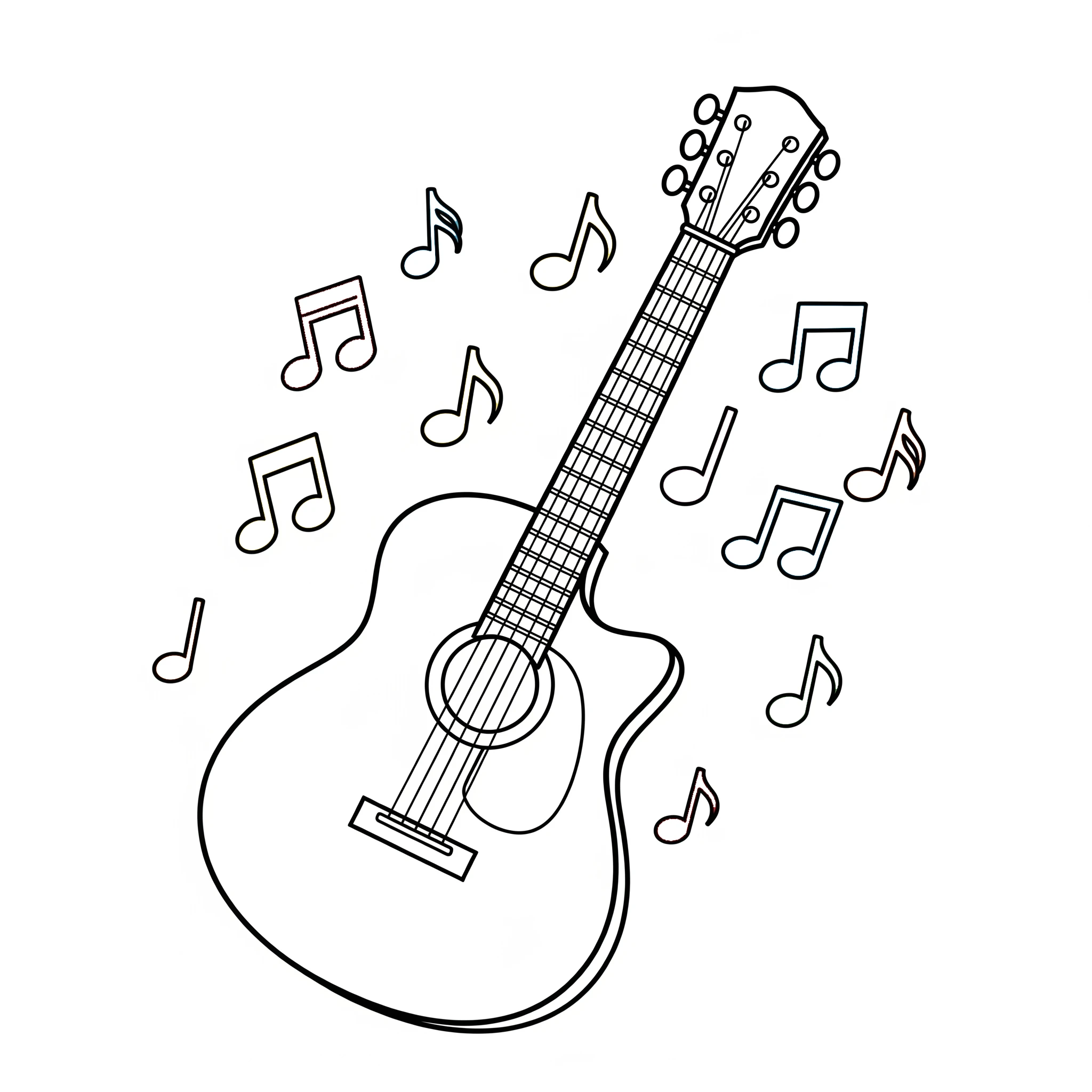 coloriage Guitare et apprentissage 1