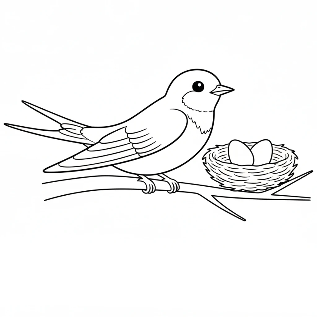 coloriage Hirondelle a dessiner et imprimer