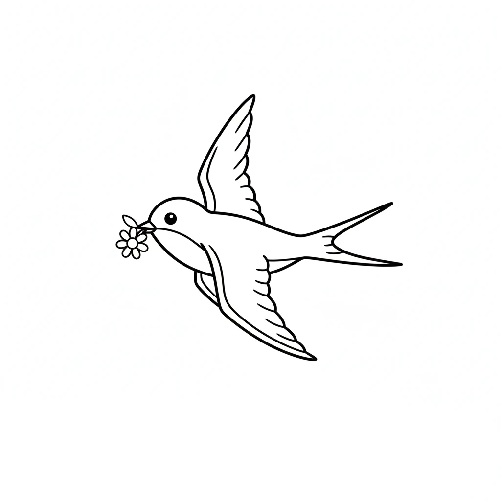 coloriage Hirondelle à imprimer pour enfants
