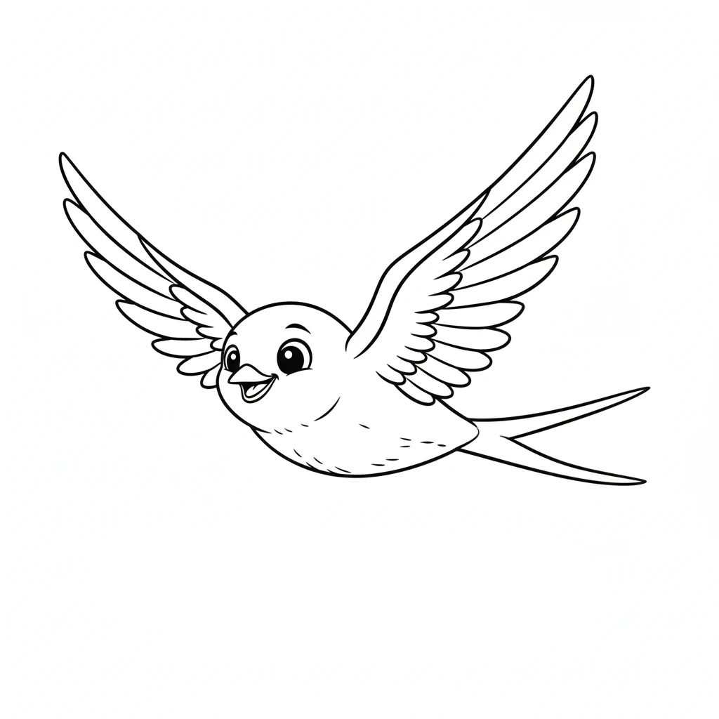 coloriage Hirondelle pour enfant de 4 ans