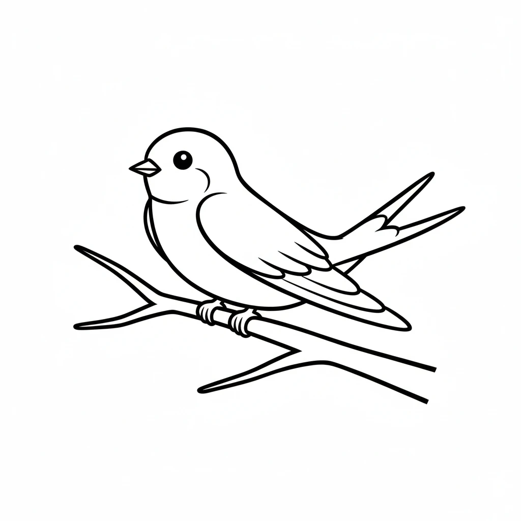 coloriage Hirondelle pour enfant de 8 ans