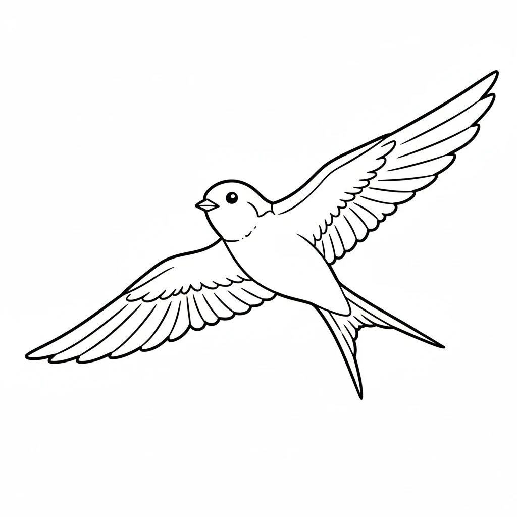 coloriage Hirondelle en ligne pour enfant