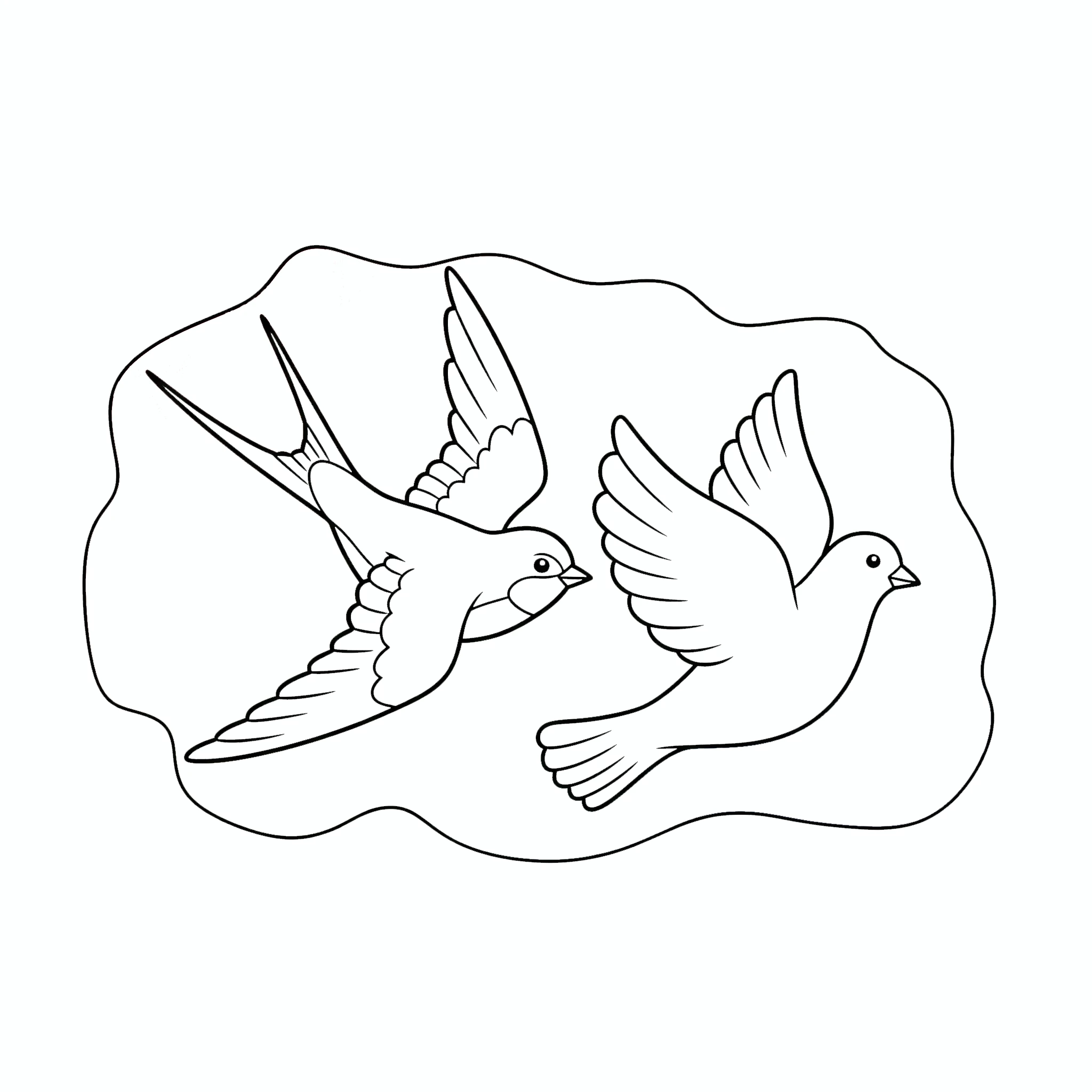 coloriage Hirondelle pour enfants à imprimer