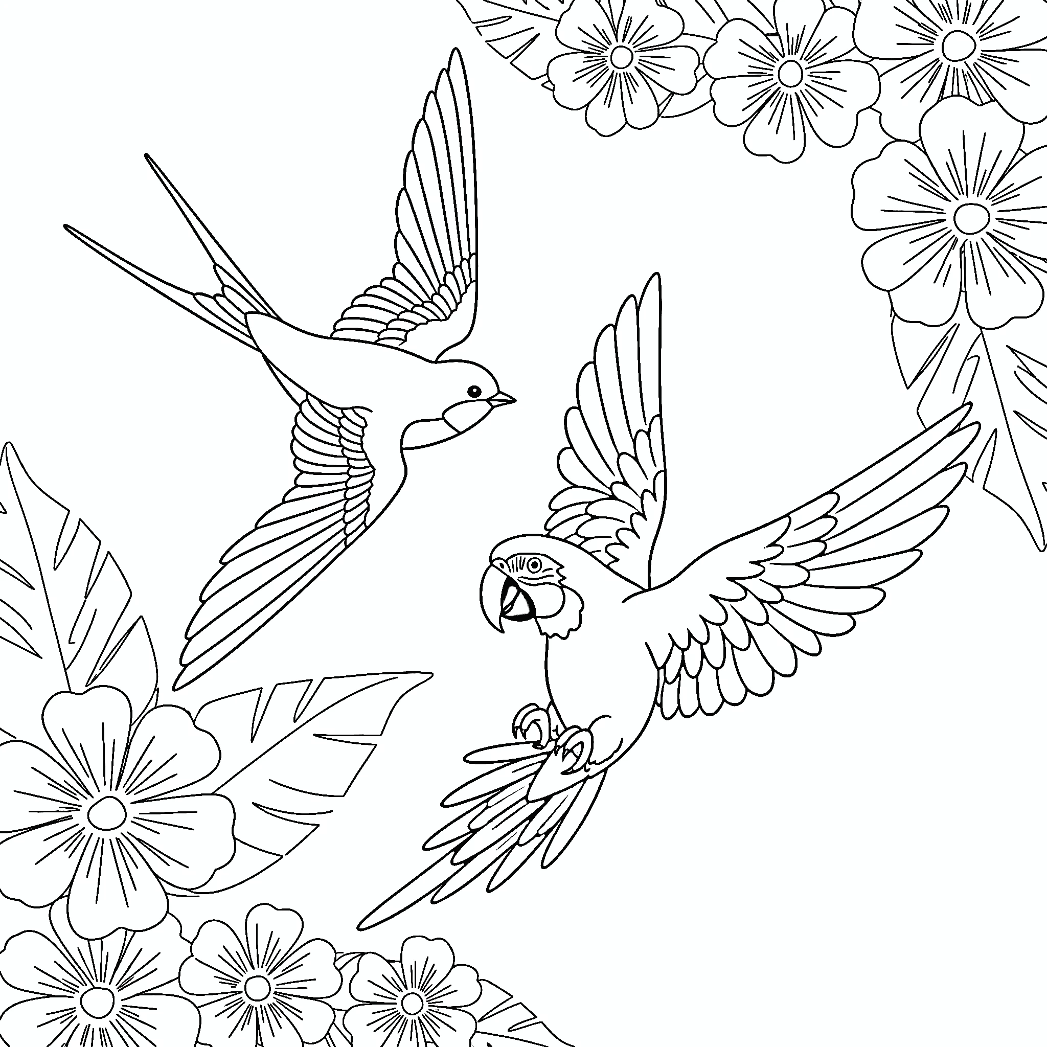 coloriage Hirondelle en ligne pour enfant