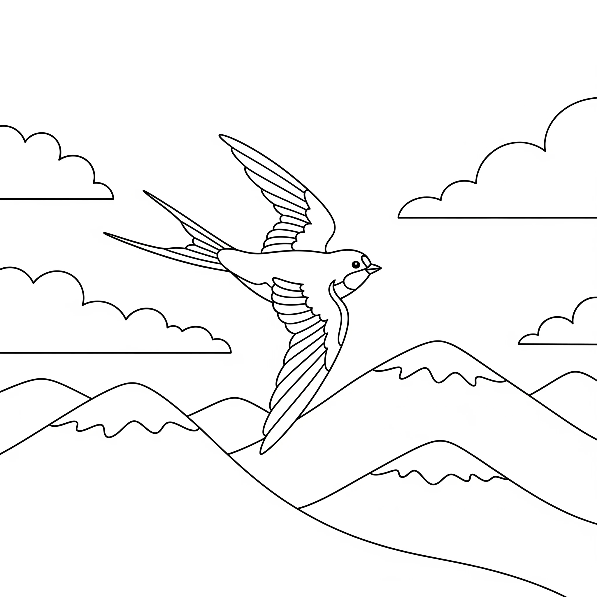 coloriage Hirondelle gratuit à imprimer