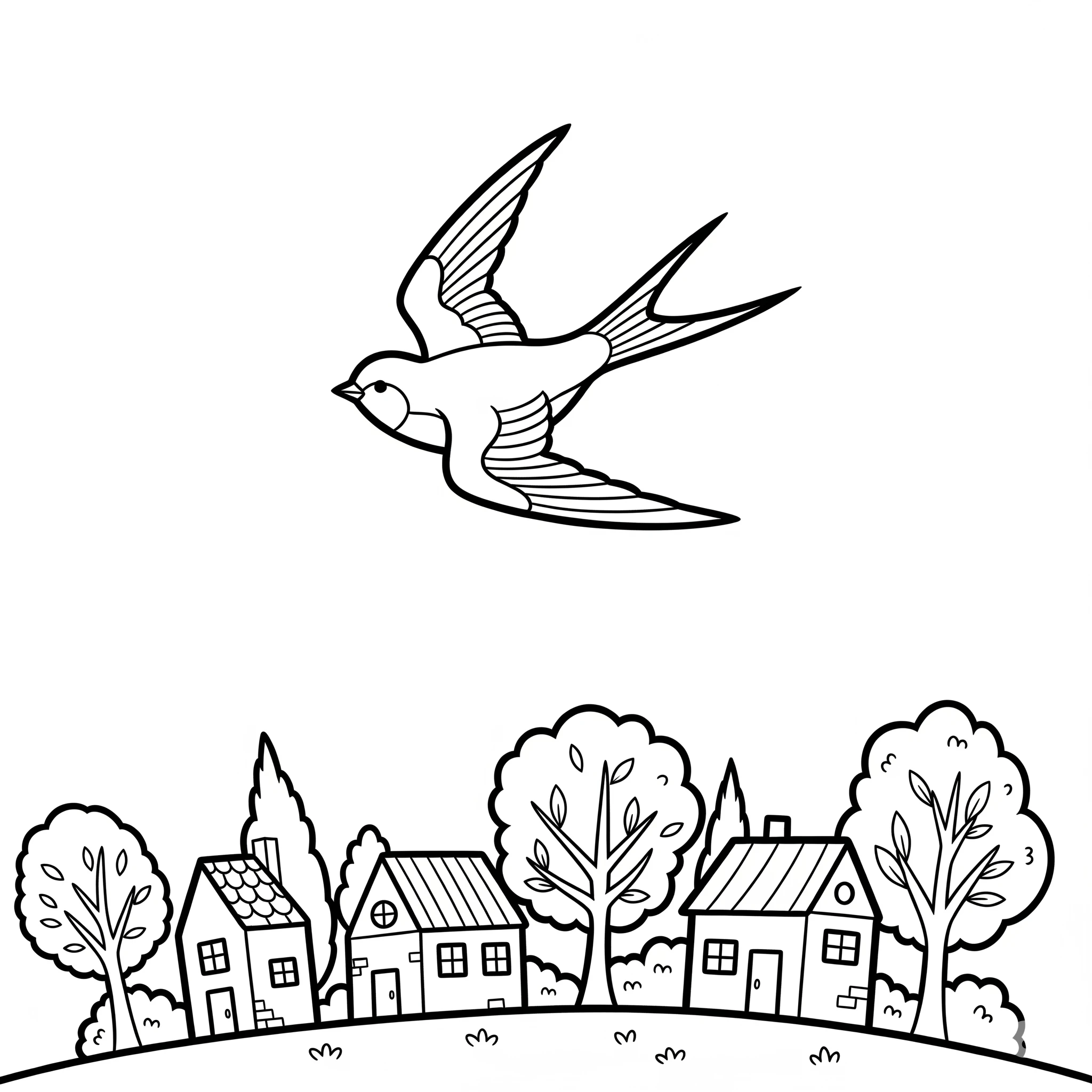 a imprimer coloriage Hirondelle gratuit