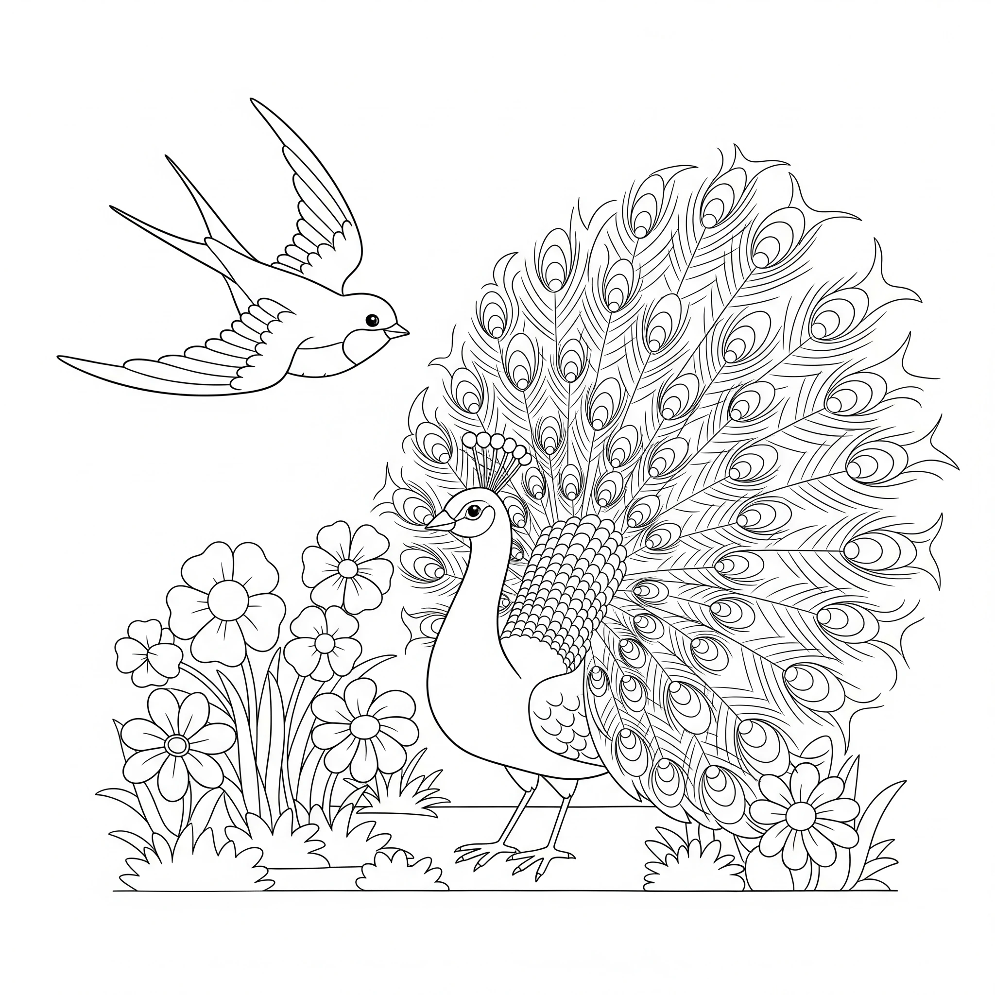 coloriage Hirondelle educatif pour enfant 1