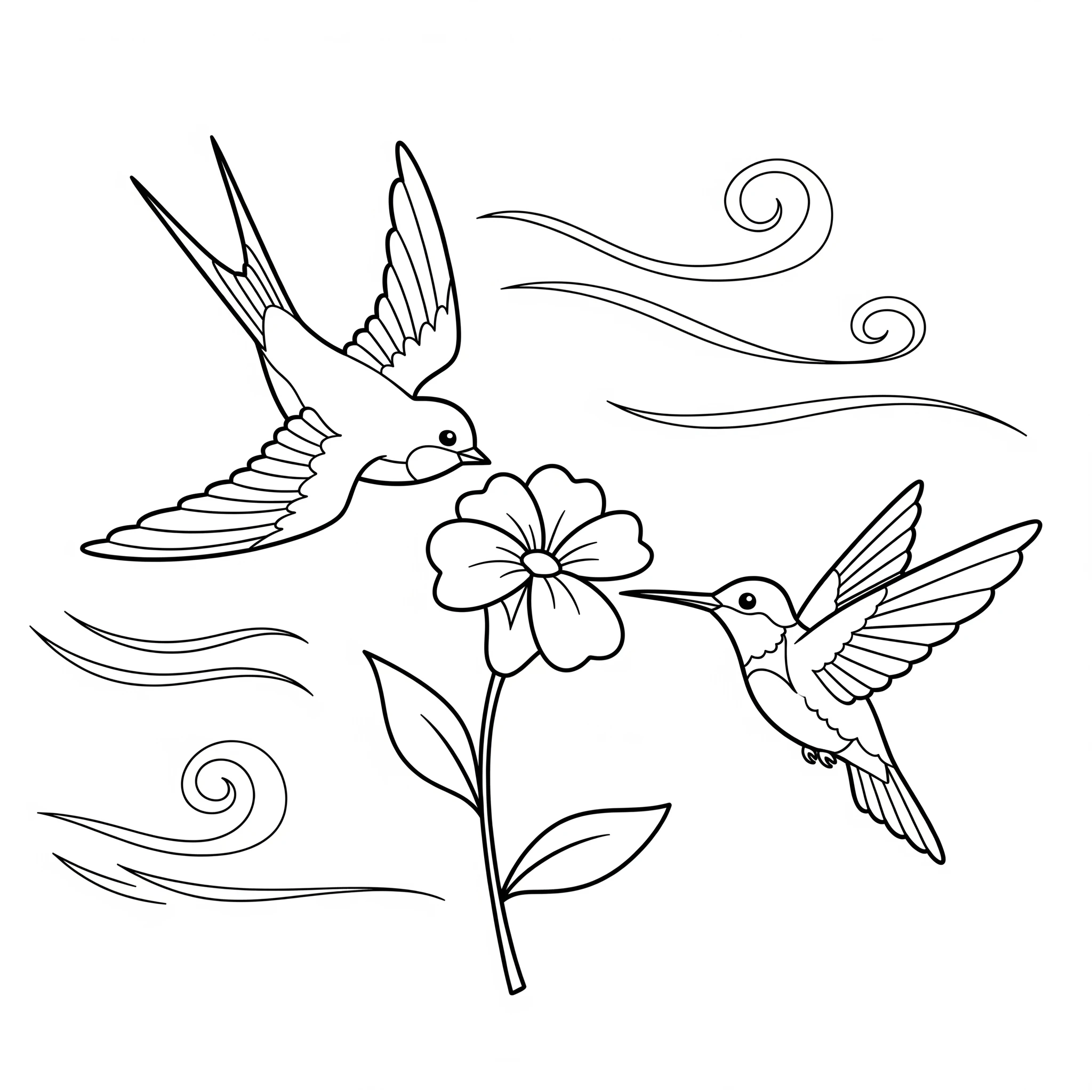 coloriage Hirondelle pour enfants 1