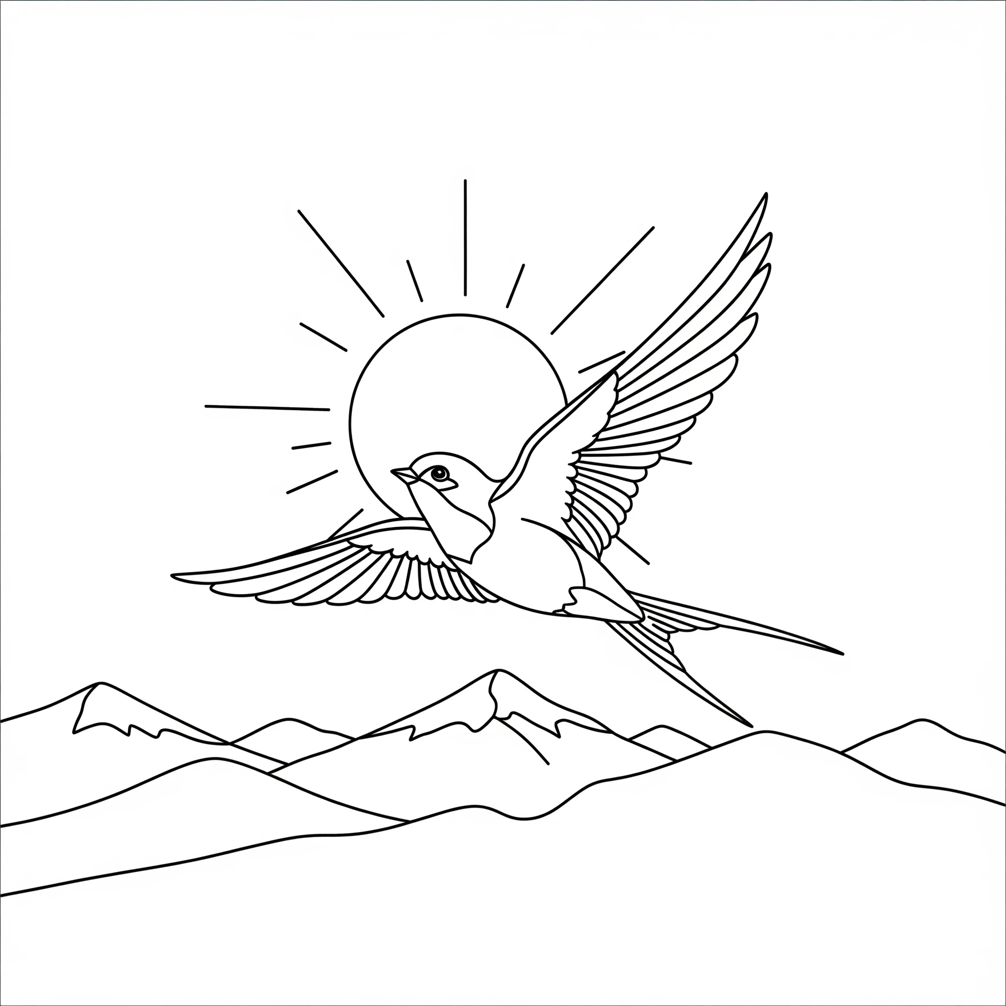 coloriage Hirondelle gratuit pour enfants