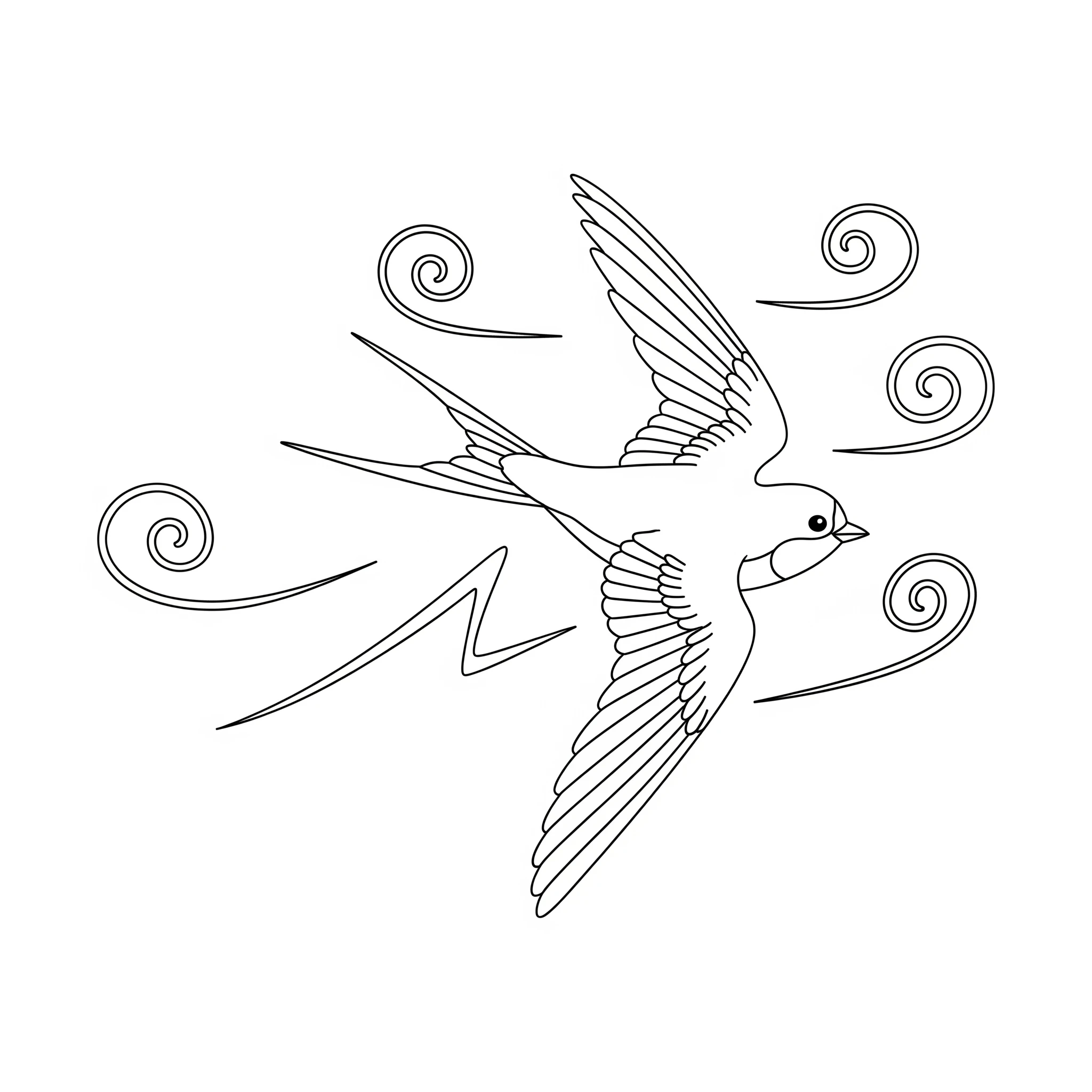 coloriage Hirondelle à imprimer pdf 1