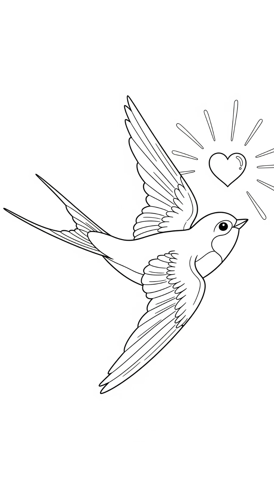 coloriage Hirondelle pour enfant de 4 ans