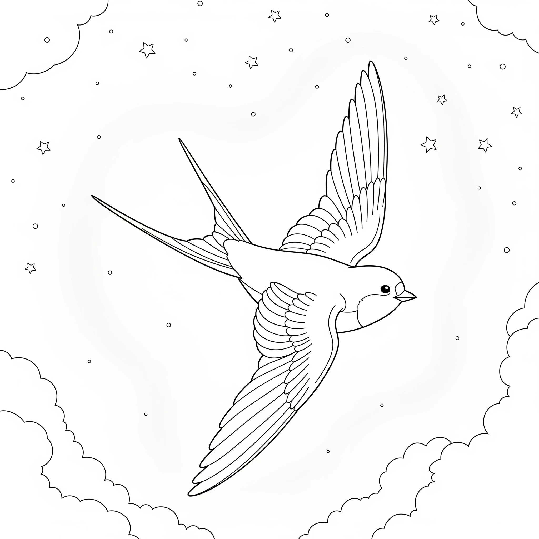 coloriage Hirondelle à imprimer 1