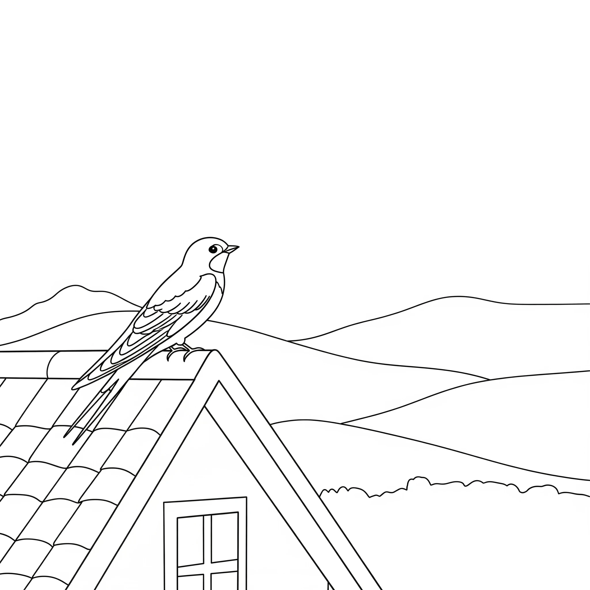 coloriage Hirondelle pour enfant de à imprimer