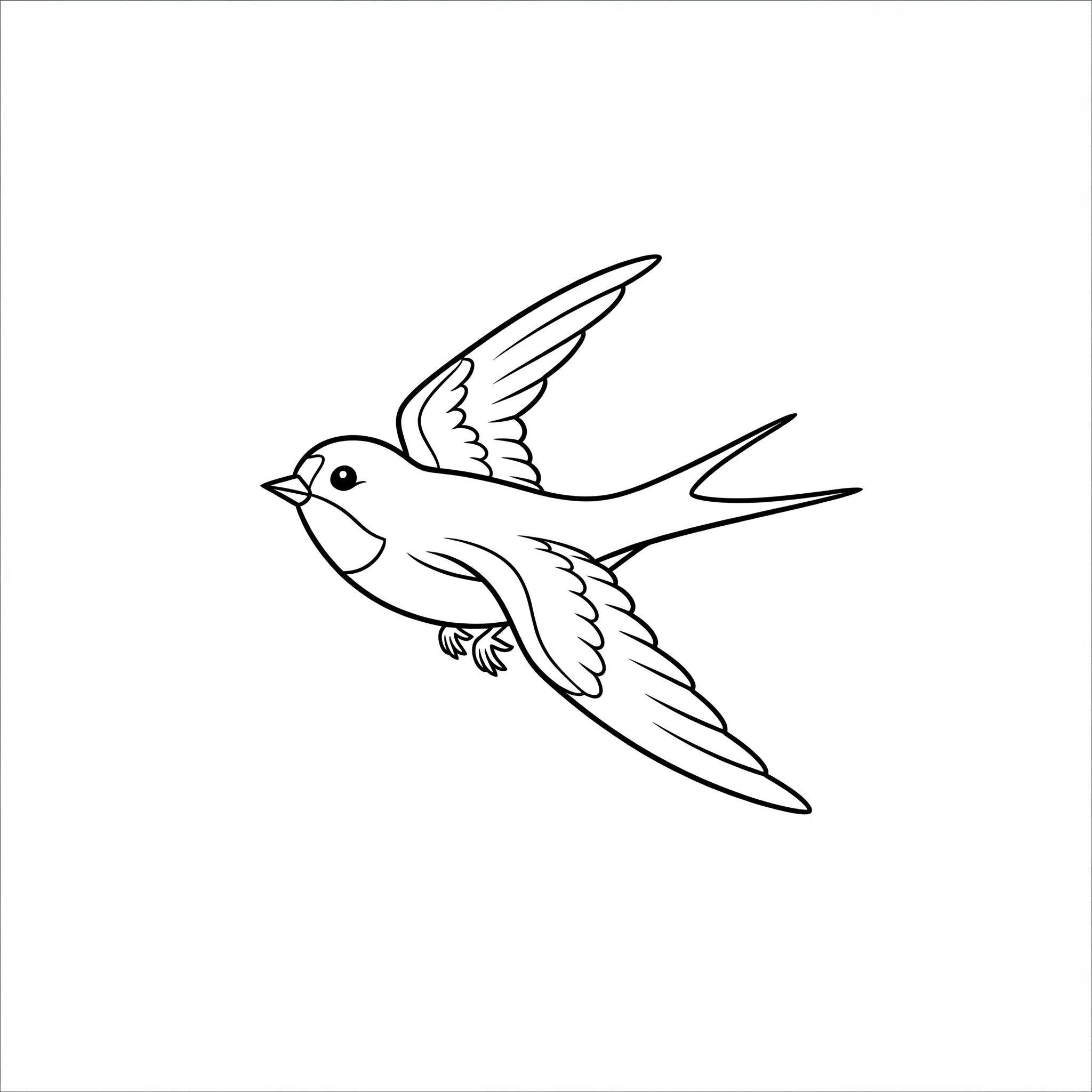 coloriage L’Hirondelle en Vol pour enfants a imprimer gratuit