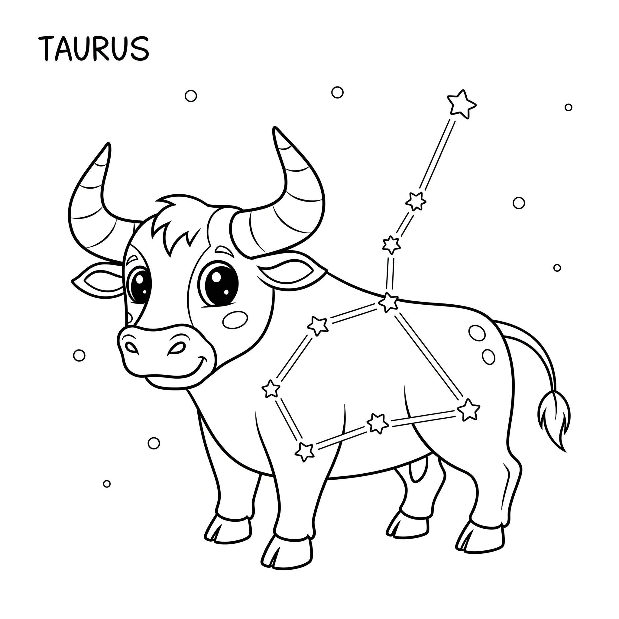 coloriage La Constellation du Taureau pour enfants
