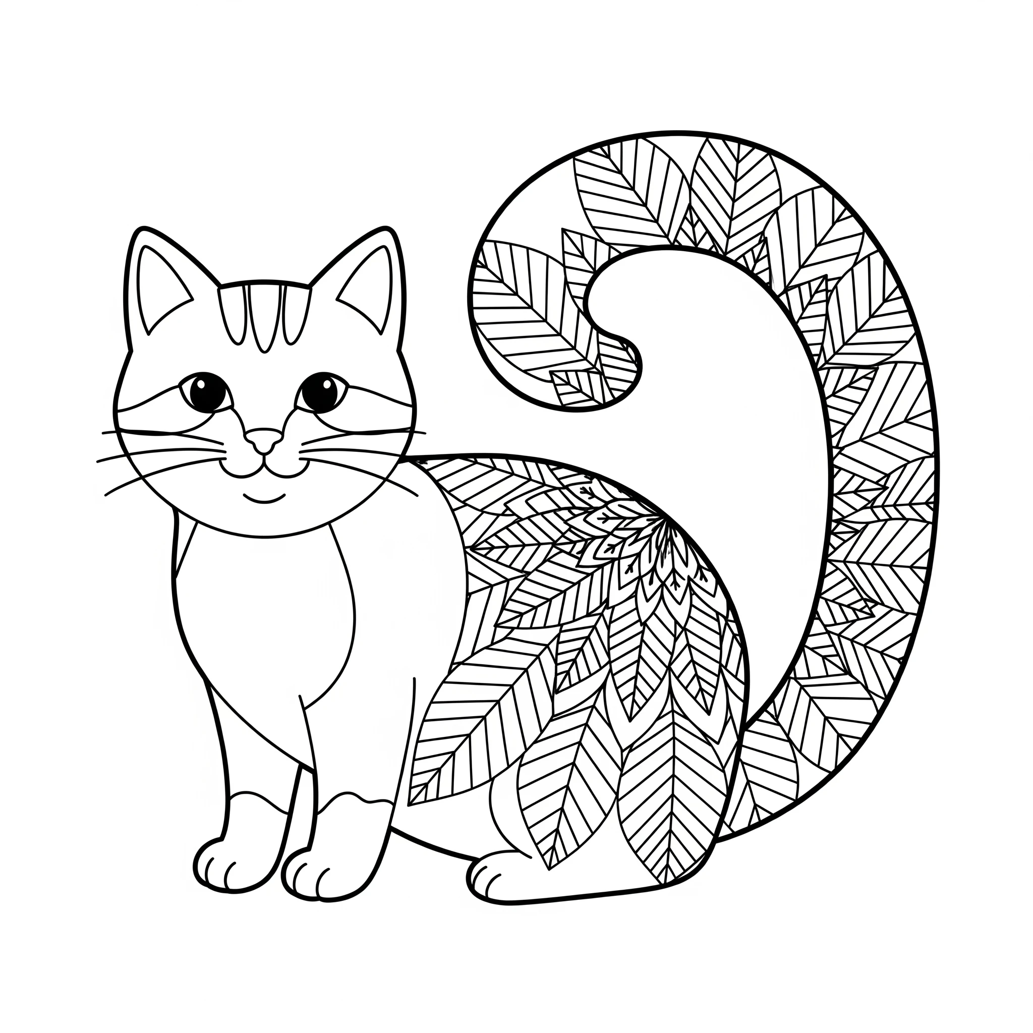 télécharger coloriage Mandala Chat gratuit