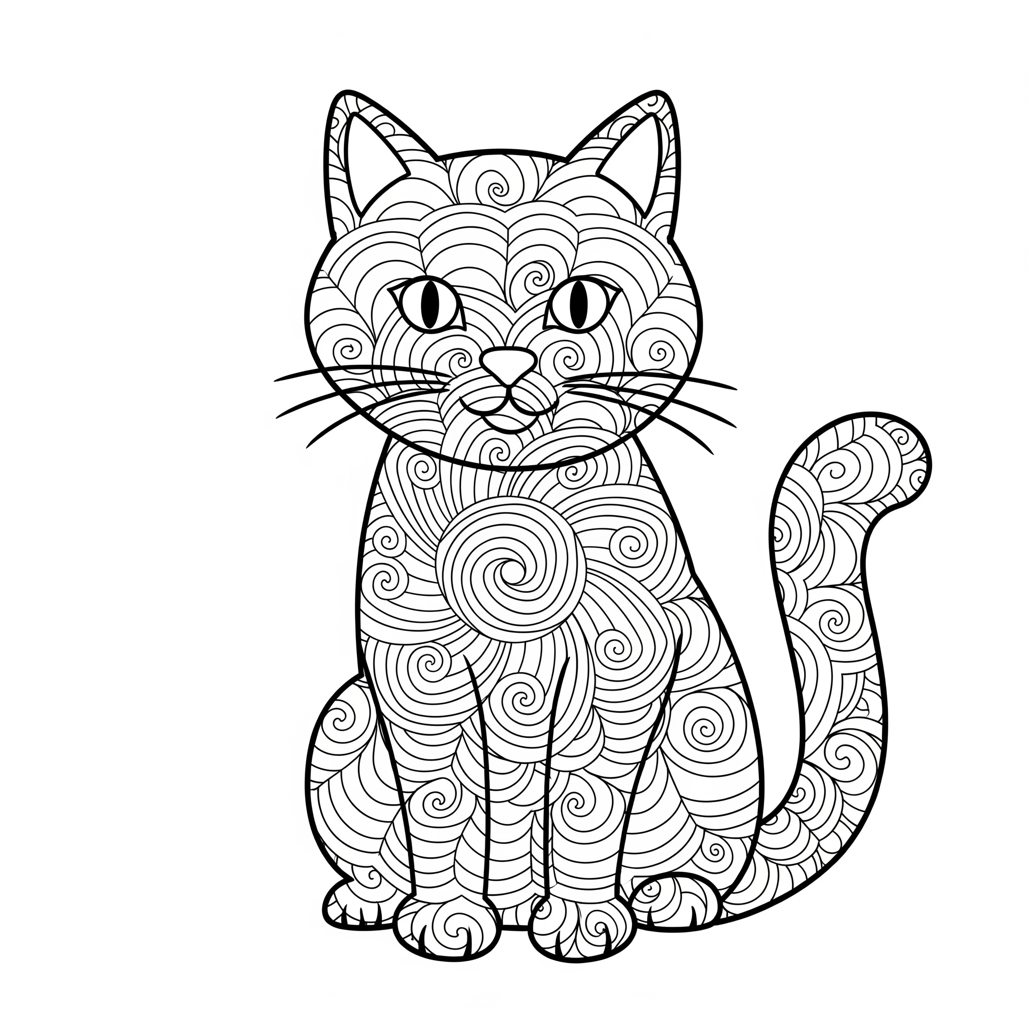 coloriage Mandala Chat pour enfants