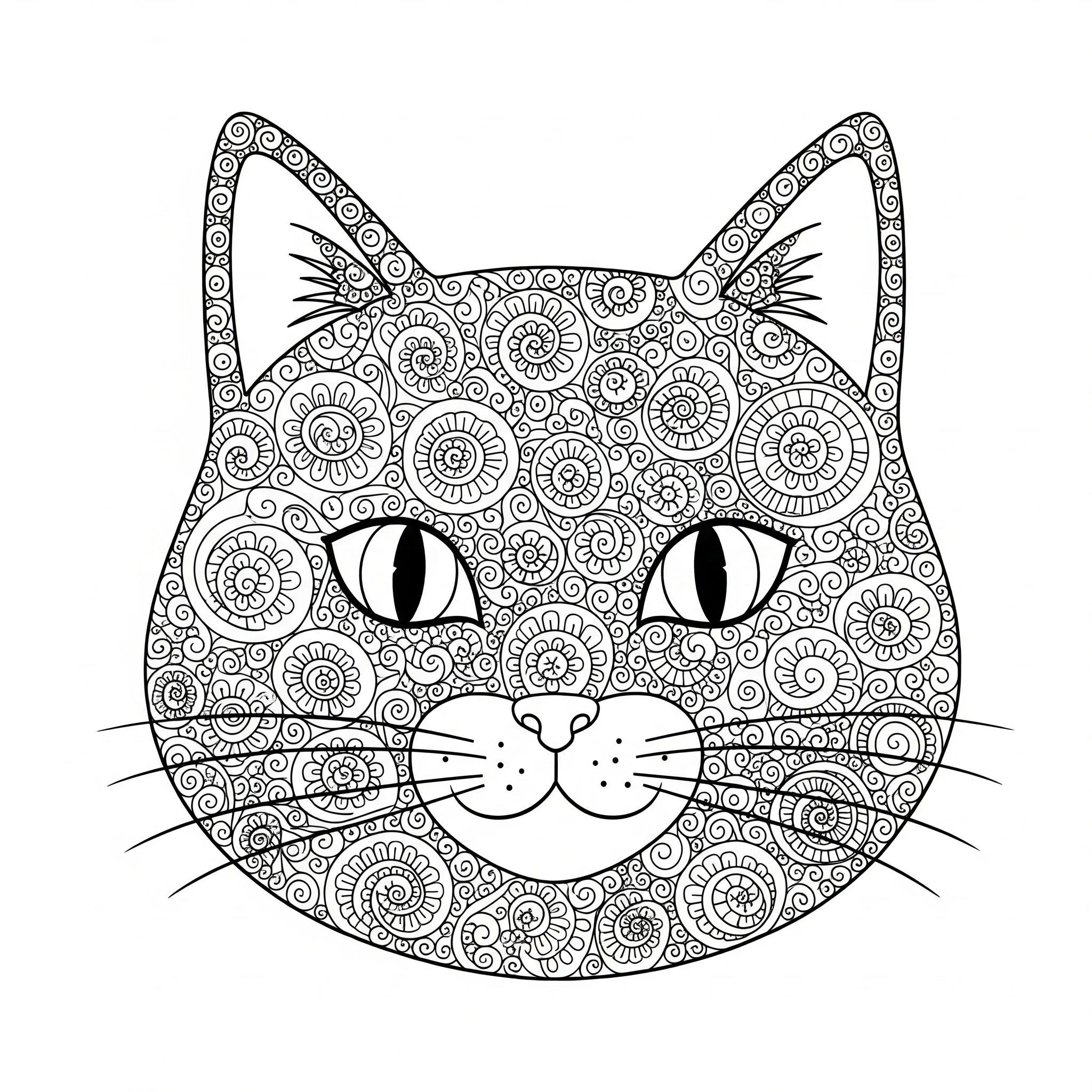 imprimer coloriage Mandala Chat gratuit
