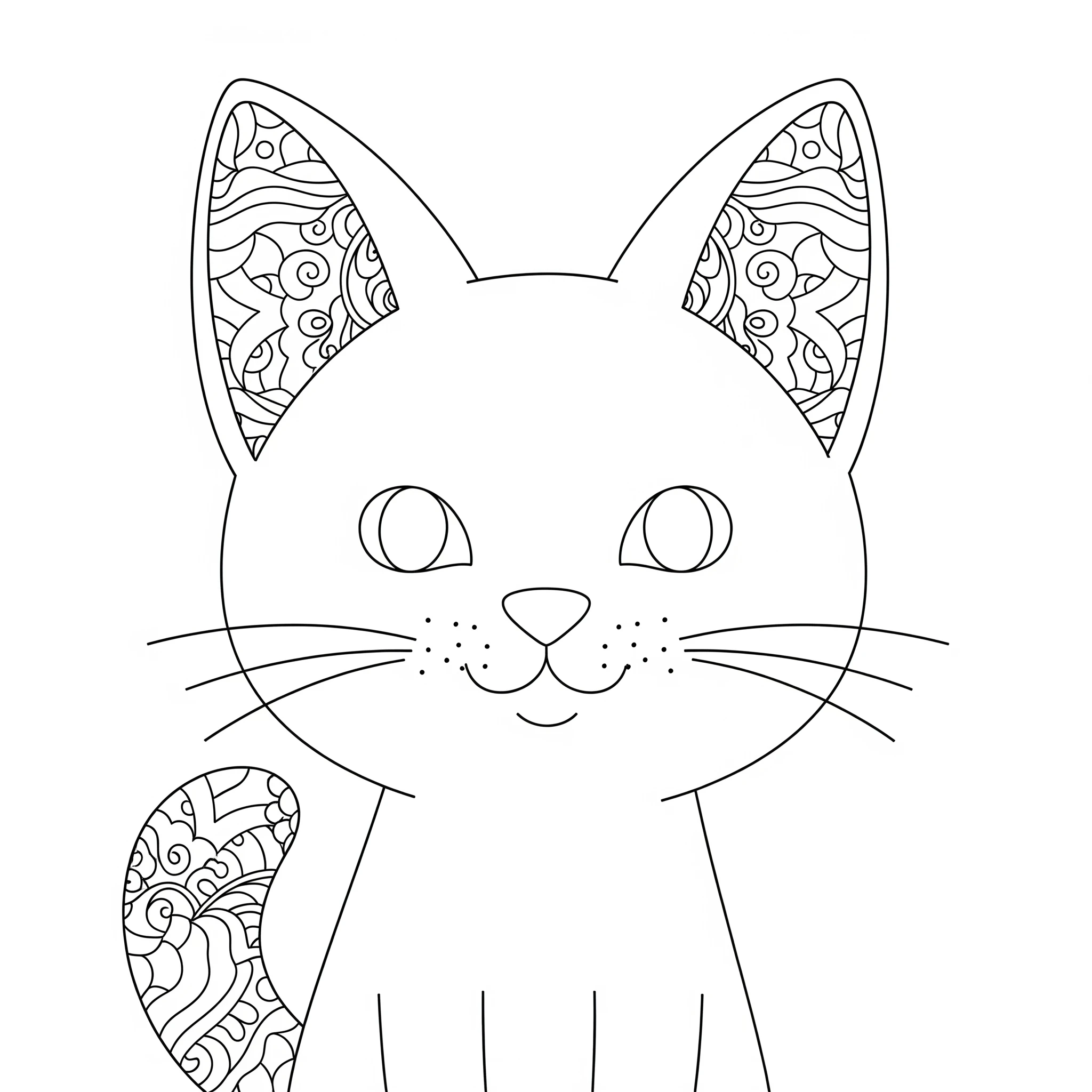 coloriage Mandala Chat pour bebe a imprimer