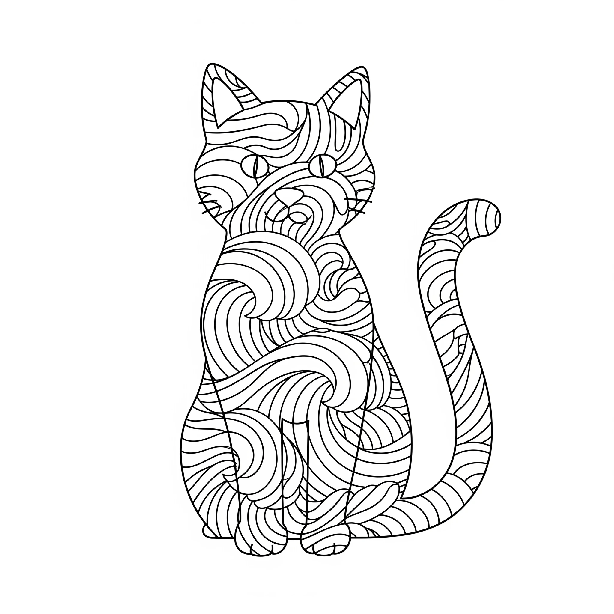 coloriage Mandala Chat a imprimer pour enfant de 4 ans 1