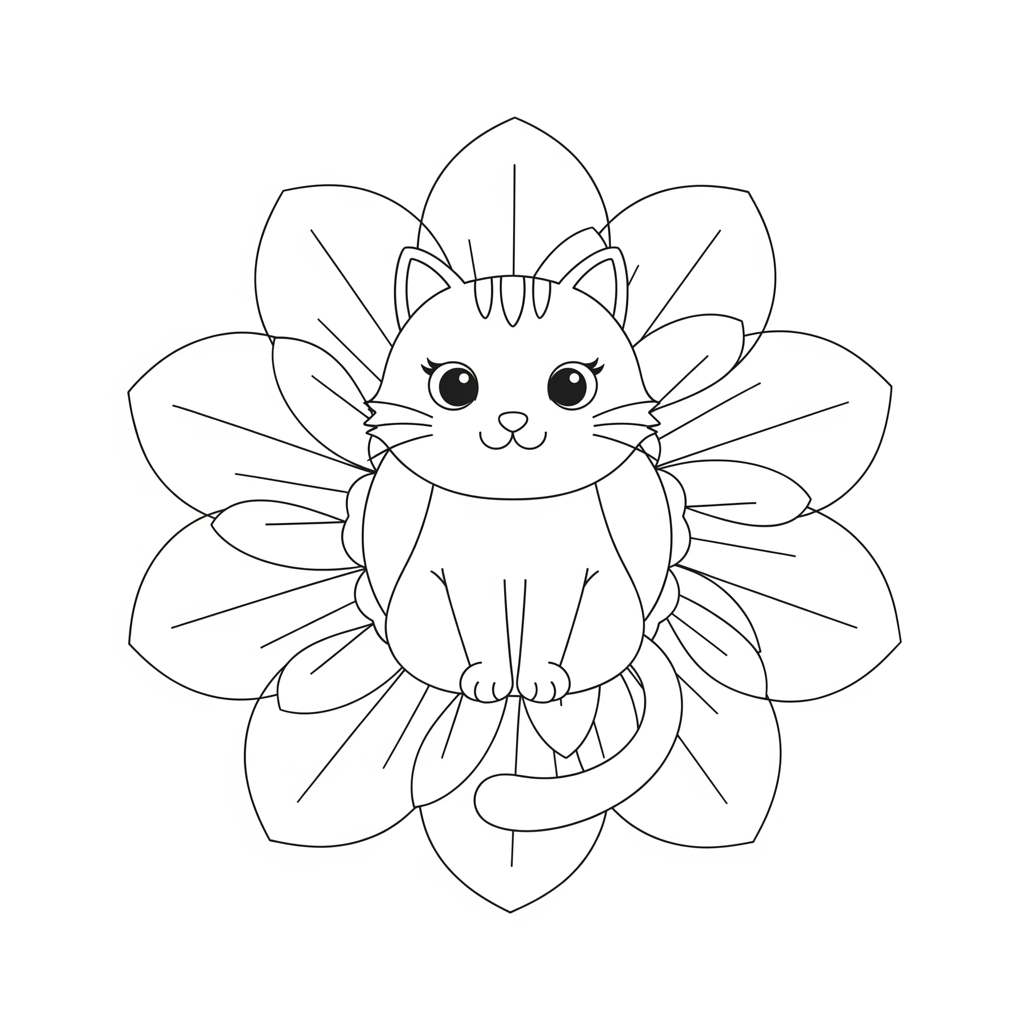 coloriage Mandala Chat et dessin a imprimer 1