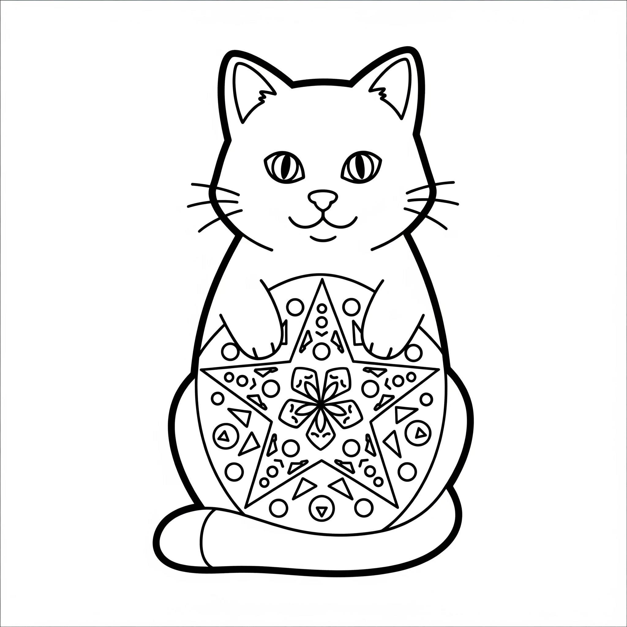 coloriage Mandala Chat gratuit
