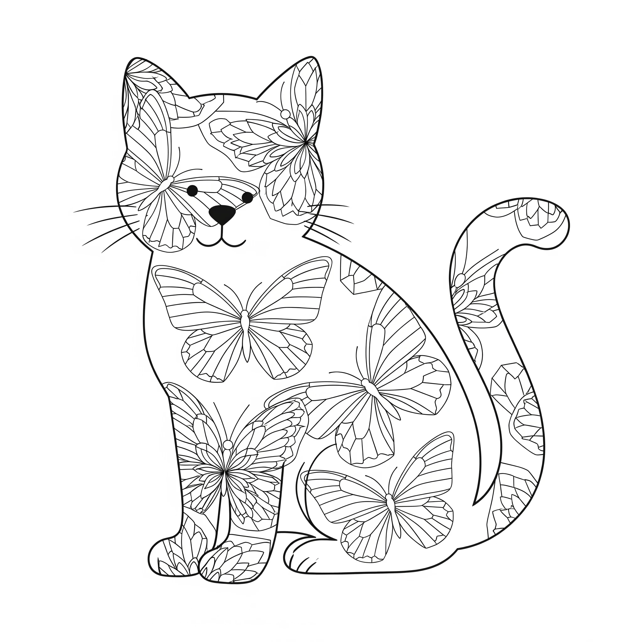 coloriage Mandala Chat a imprimer pour enfant de 4 ans 2