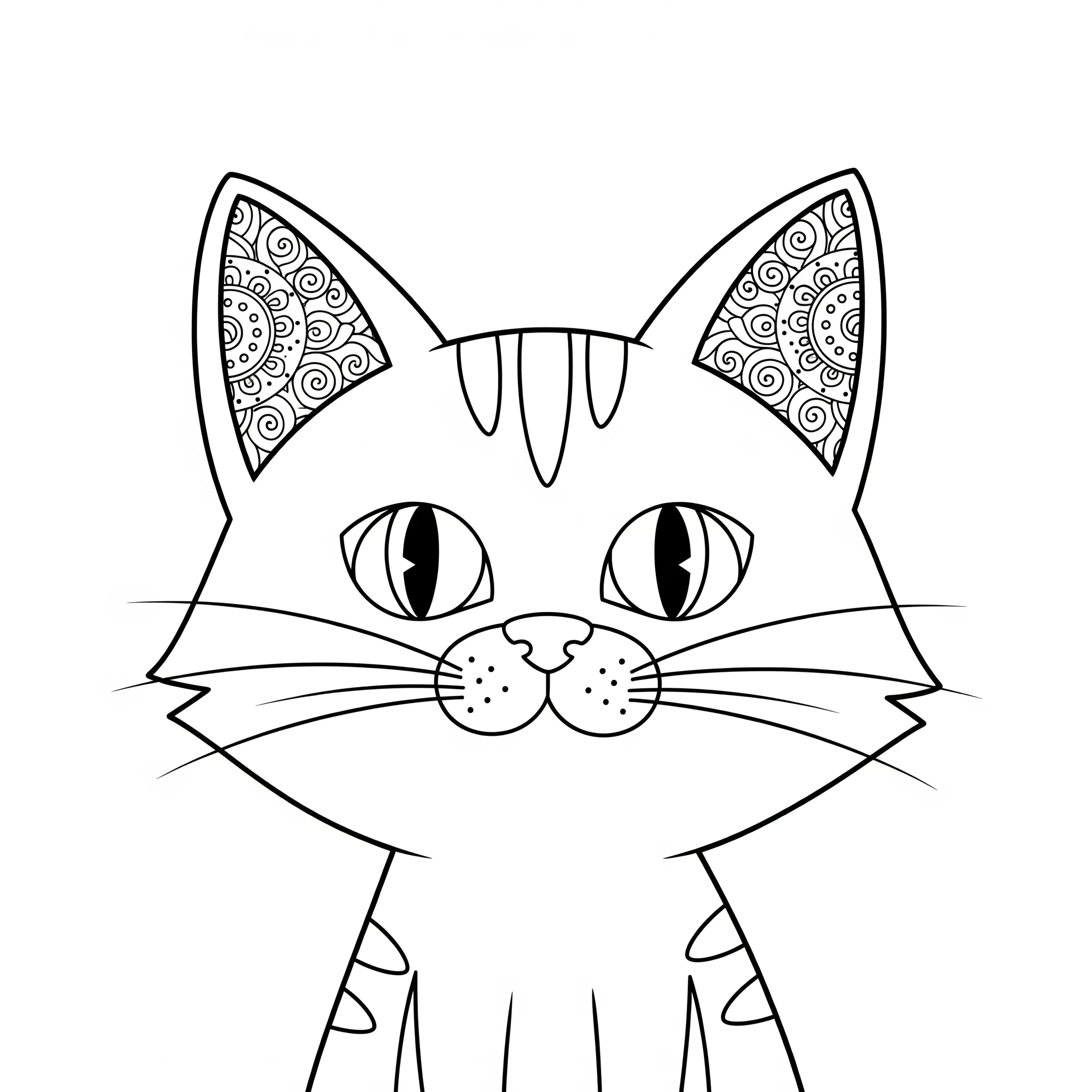 coloriage Mandala Chat à imprimer pour enfant de 4 ans