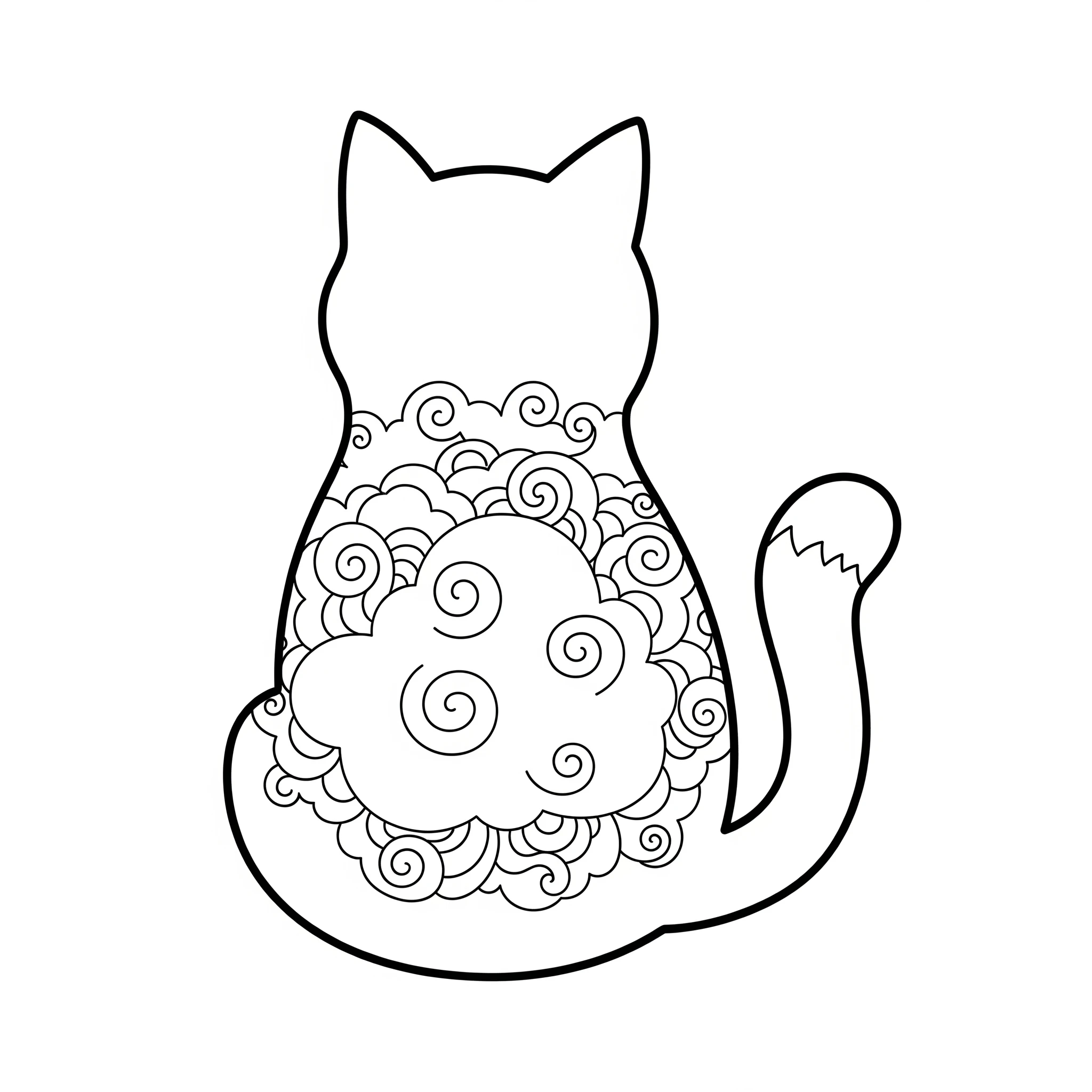 coloriage Mandala Chat a colorier en ligne gratuitement 1