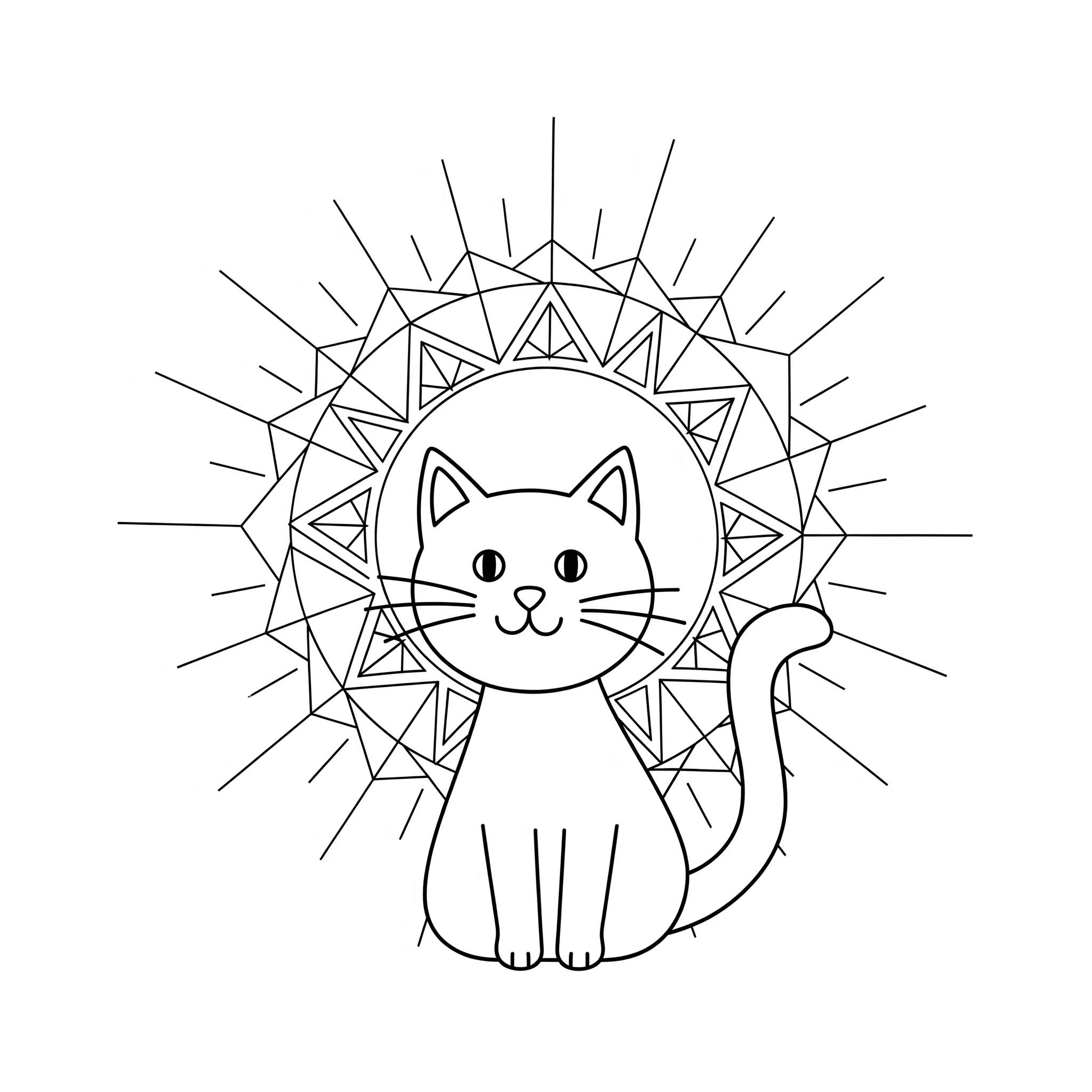 coloriage Mandala Chat pour enfant de 4 ans 1