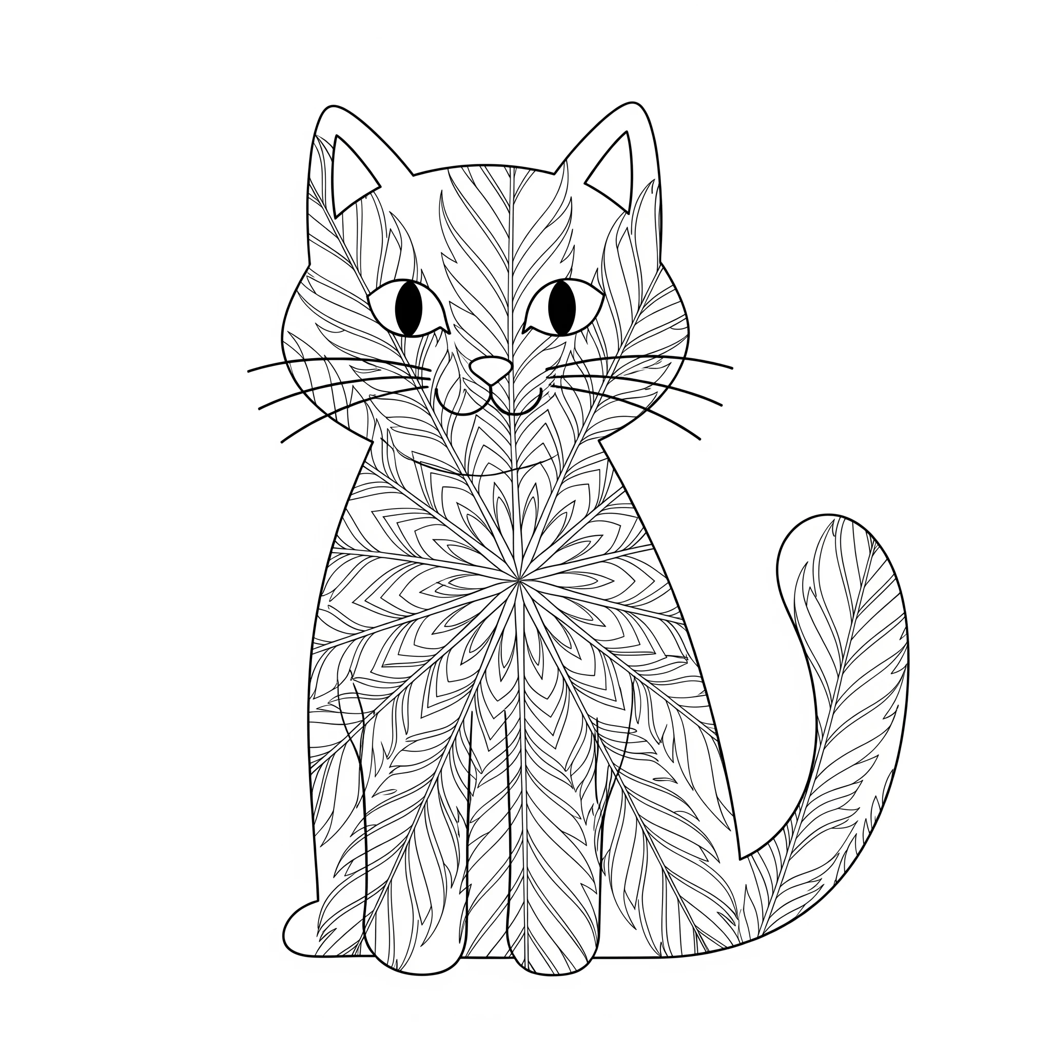 coloriage Mandala Chat pour enfant de 10 ans