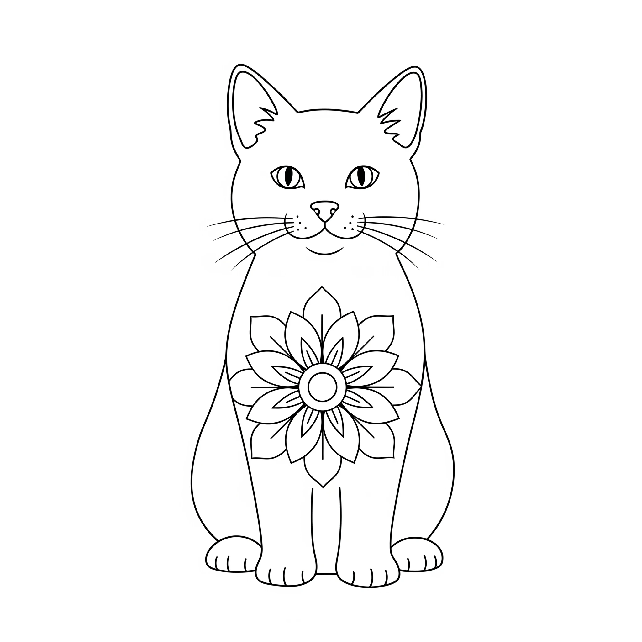 coloriage Mandala Chat et apprentissage