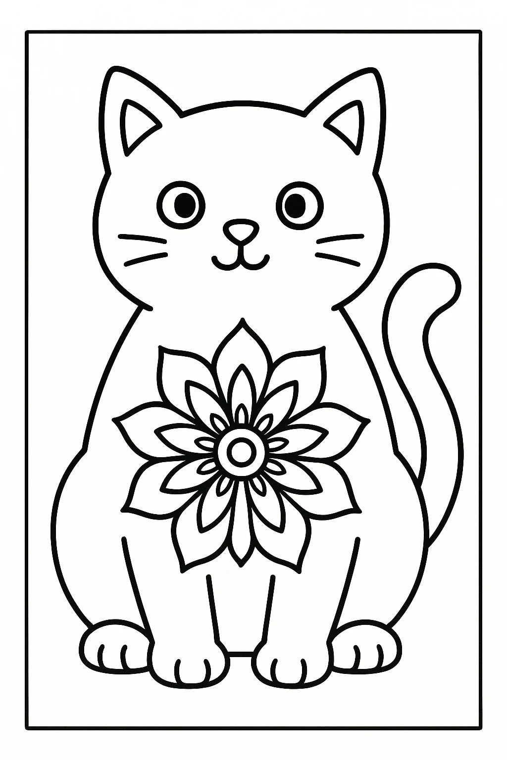coloriage Mandala Chat a telecharger 1