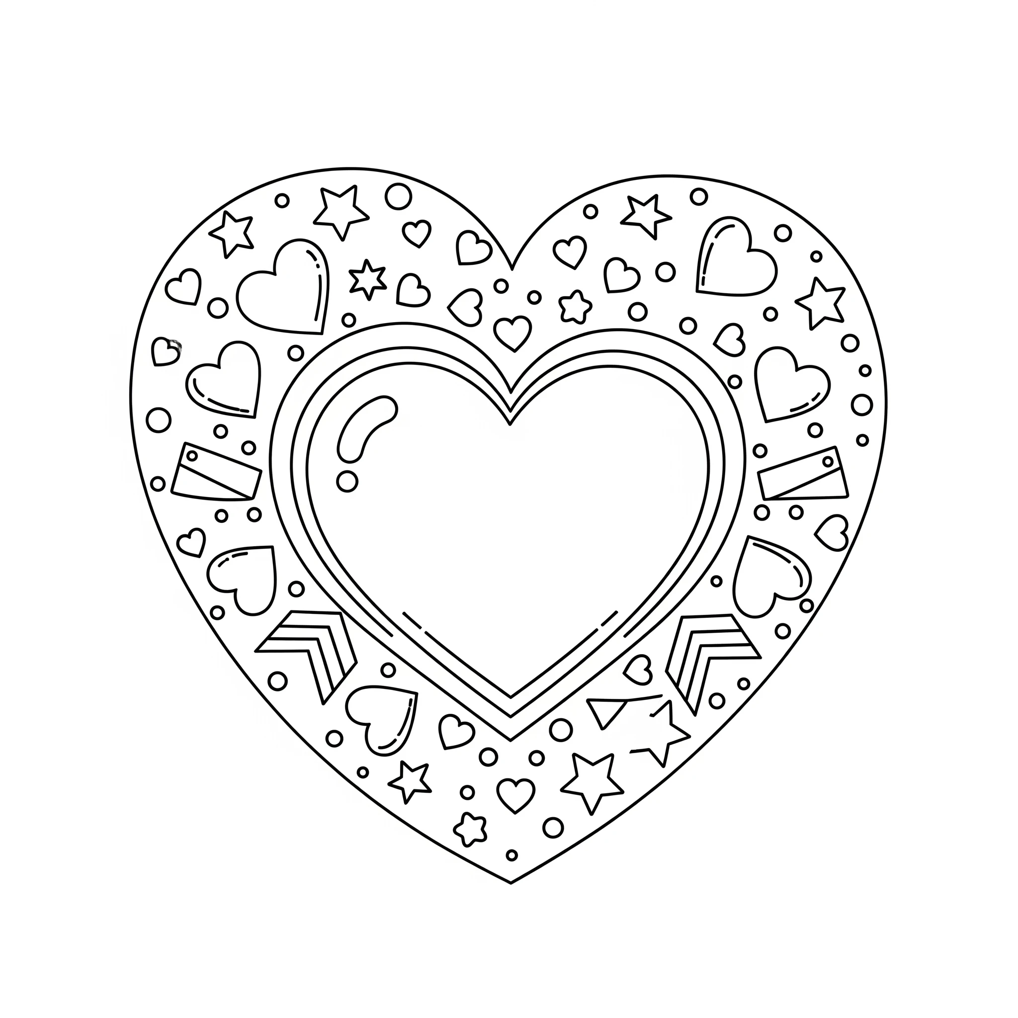 coloriage Mandala Coeur pour bebe a imprimer