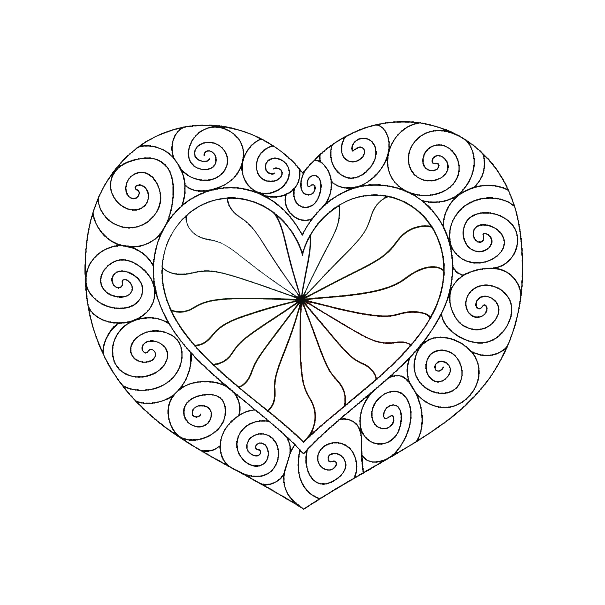 imprimer coloriage Mandala Coeur pour enfant