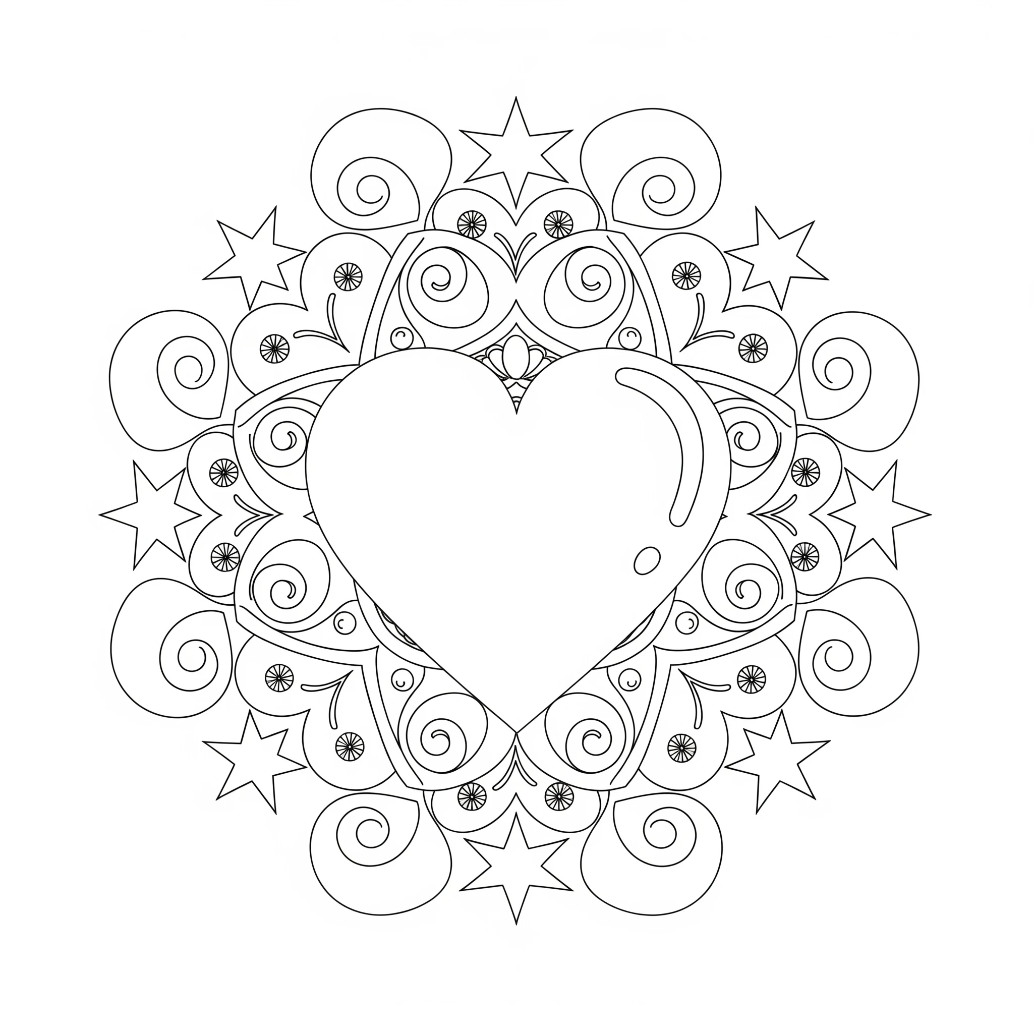 coloriage Mandala Coeur à imprimer pour enfant de 12 ans