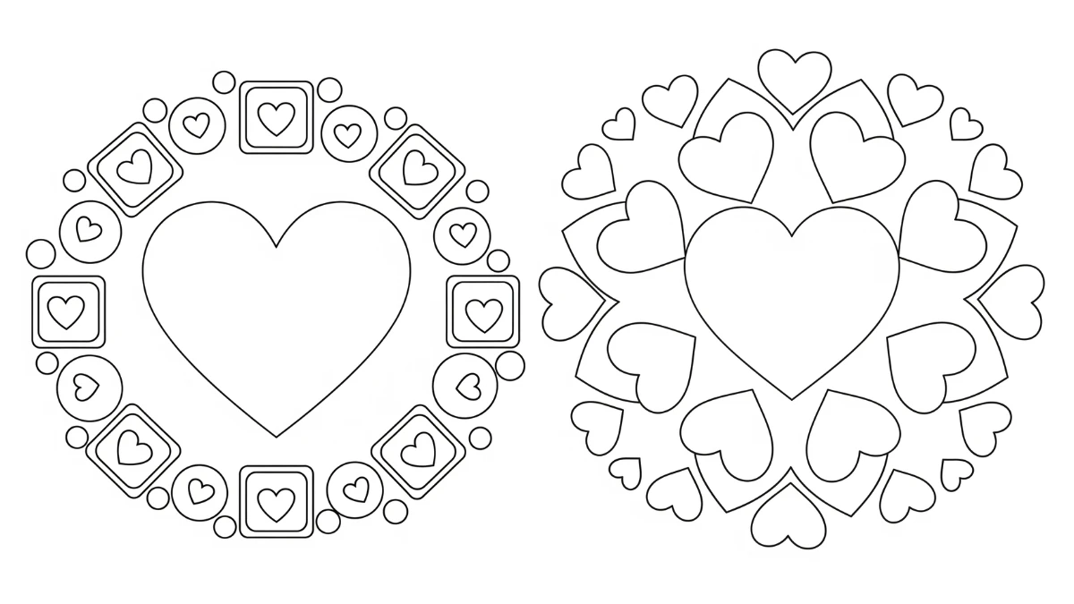 télécharger coloriage Mandala Coeur gratuit