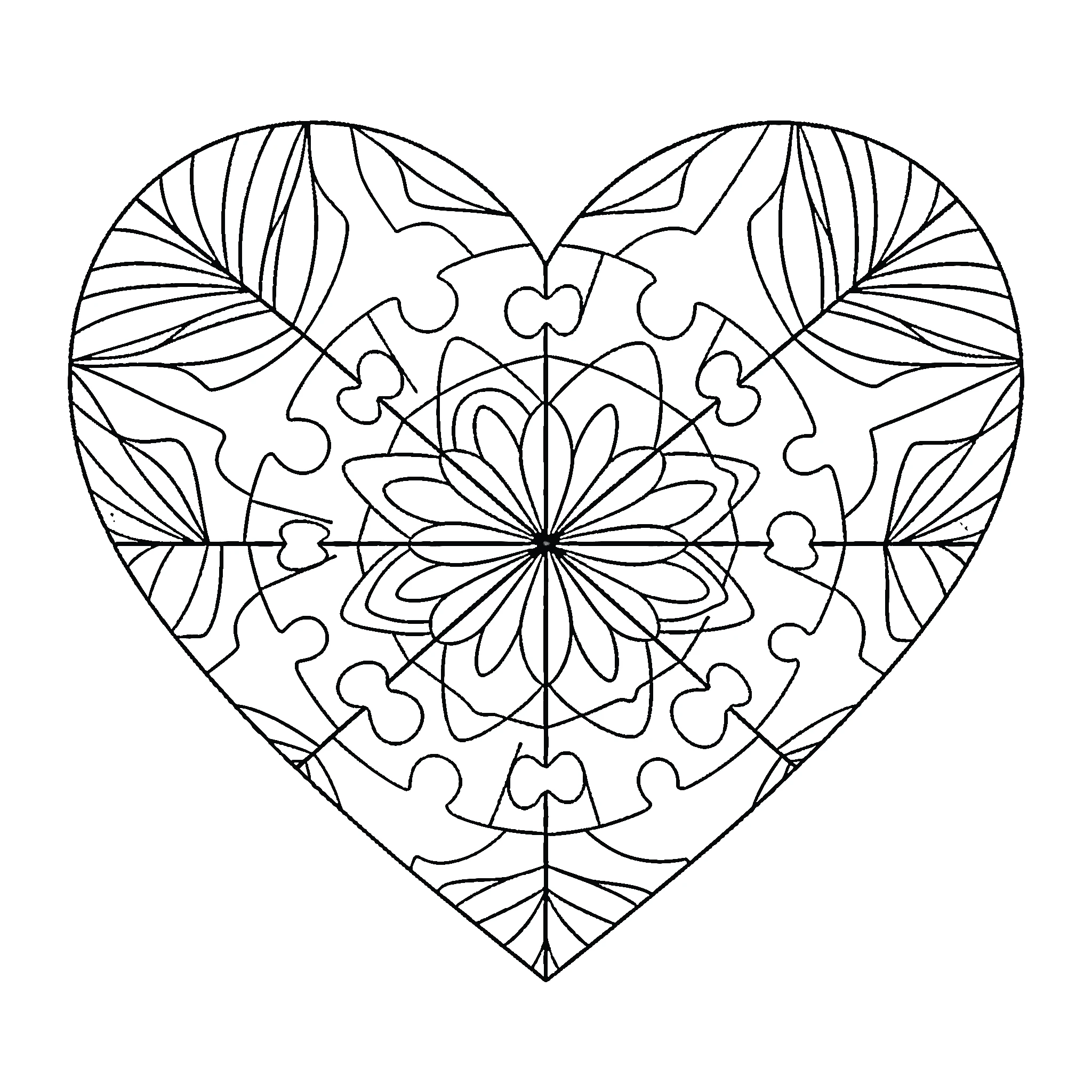 coloriage Mandala Coeur pour enfants