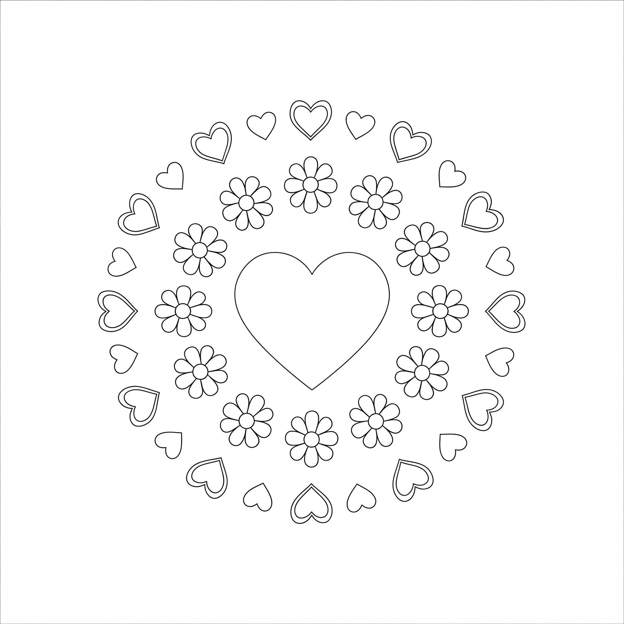 coloriage Mandala Coeur à imprimer pdf