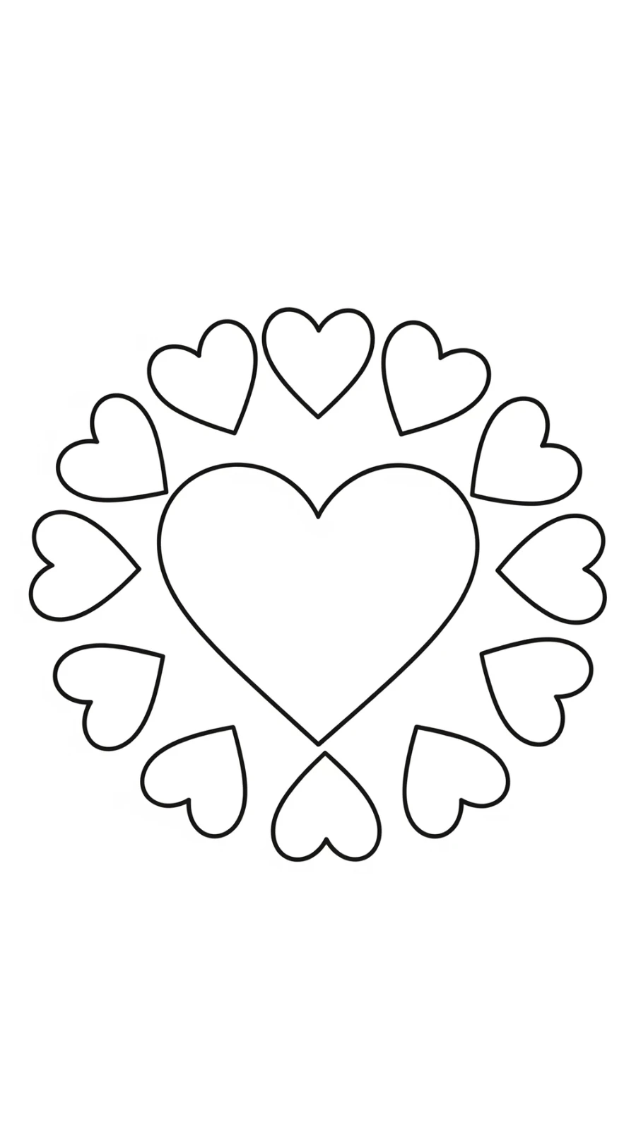 coloriage Mandala Coeur à imprimer pour enfant de 4 ans