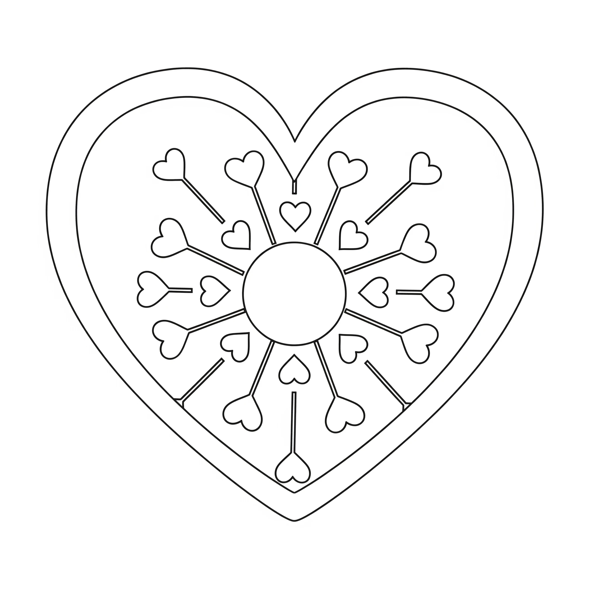coloriage Mandala Coeur pour enfant gratuit