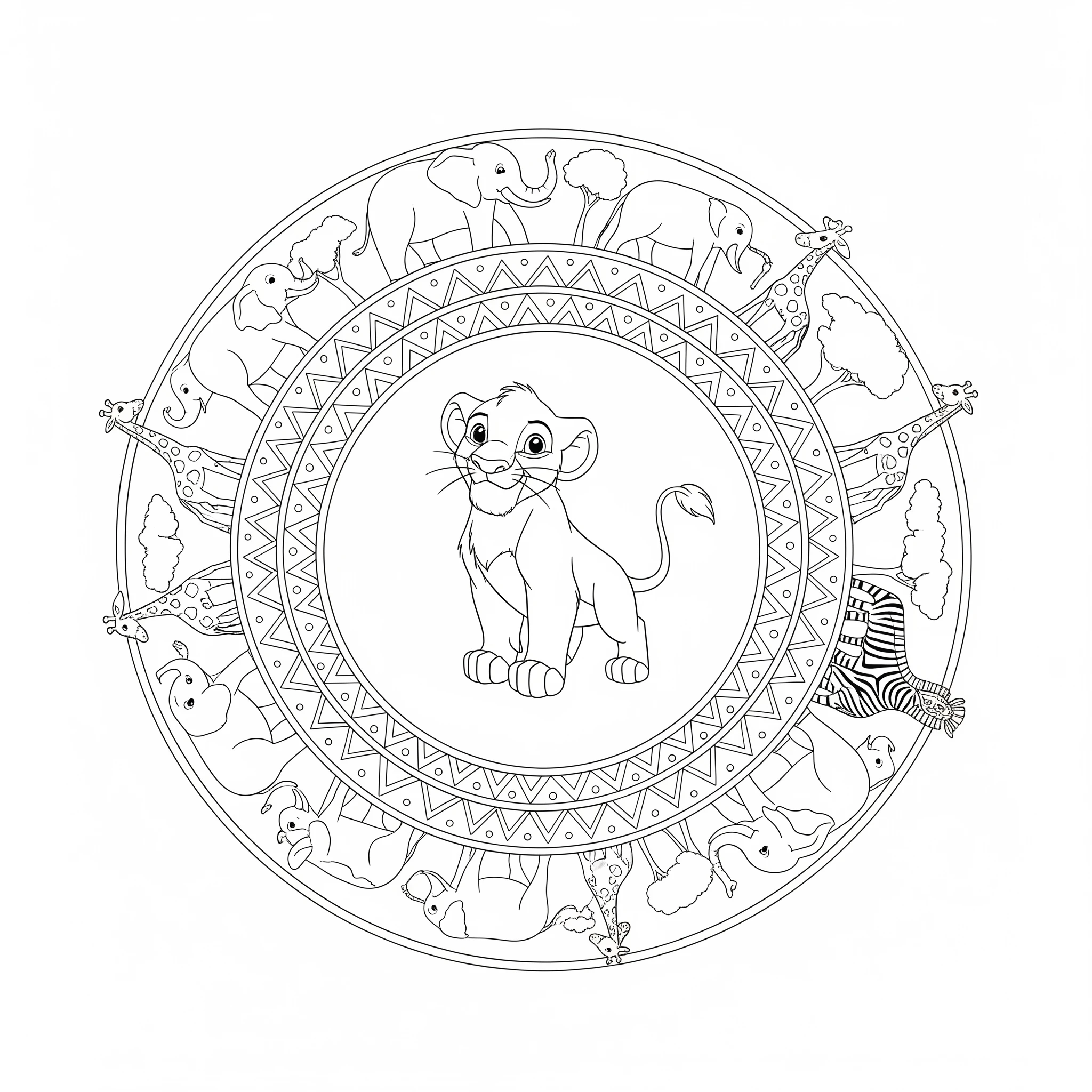 coloriage Mandala Disney à imprimer