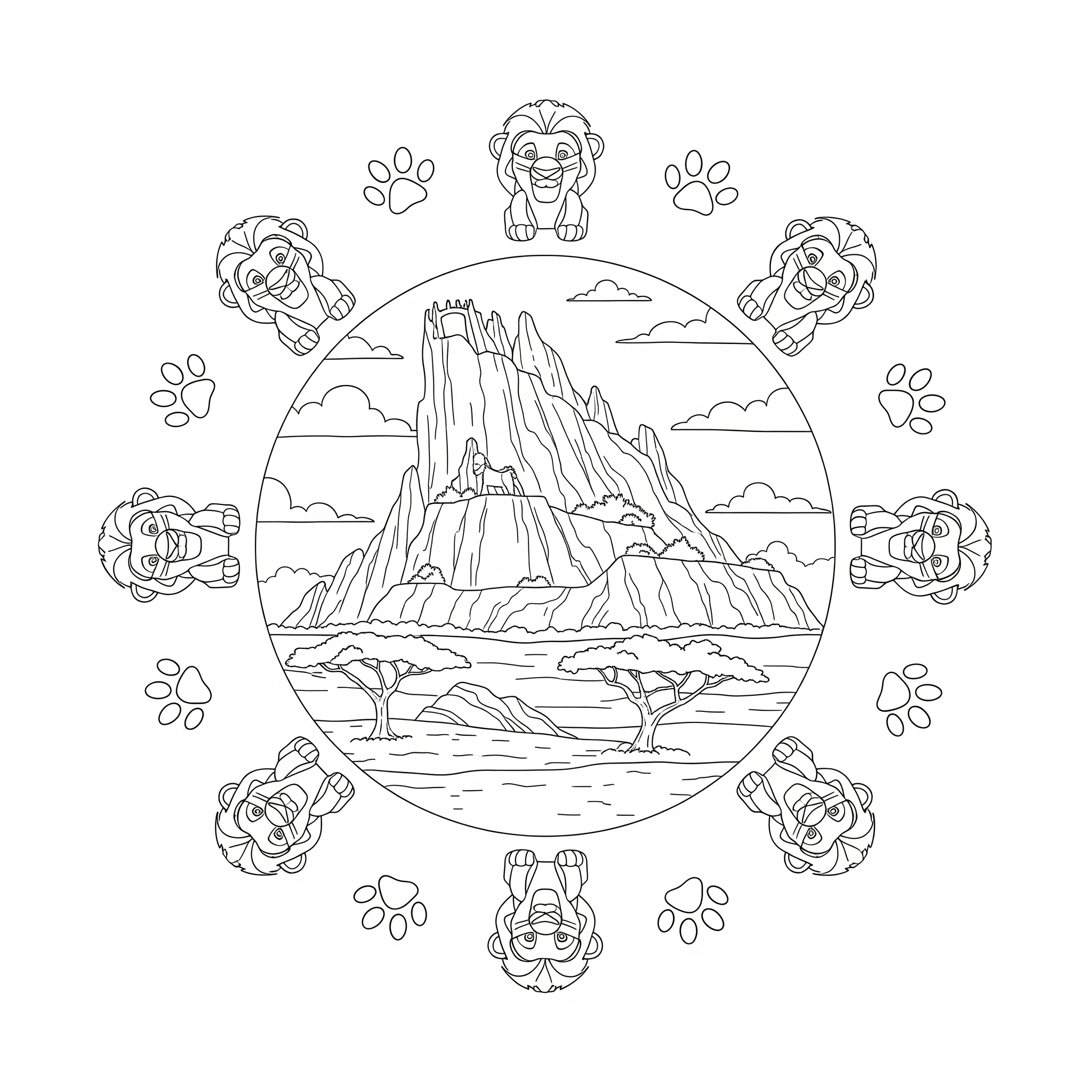 coloriage Mandala Disney gratuit a imprimer