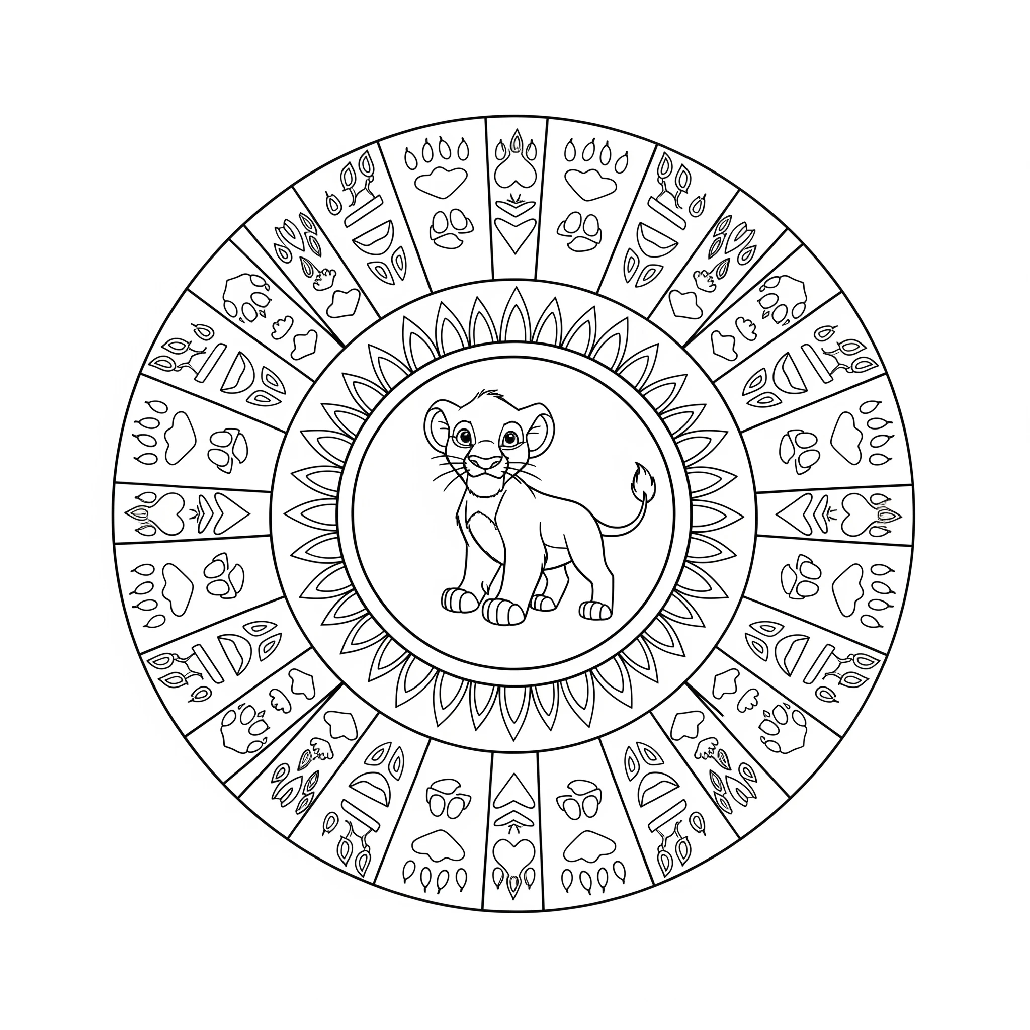 coloriage Mandala Disney à imprimer pour enfant de 7 ans