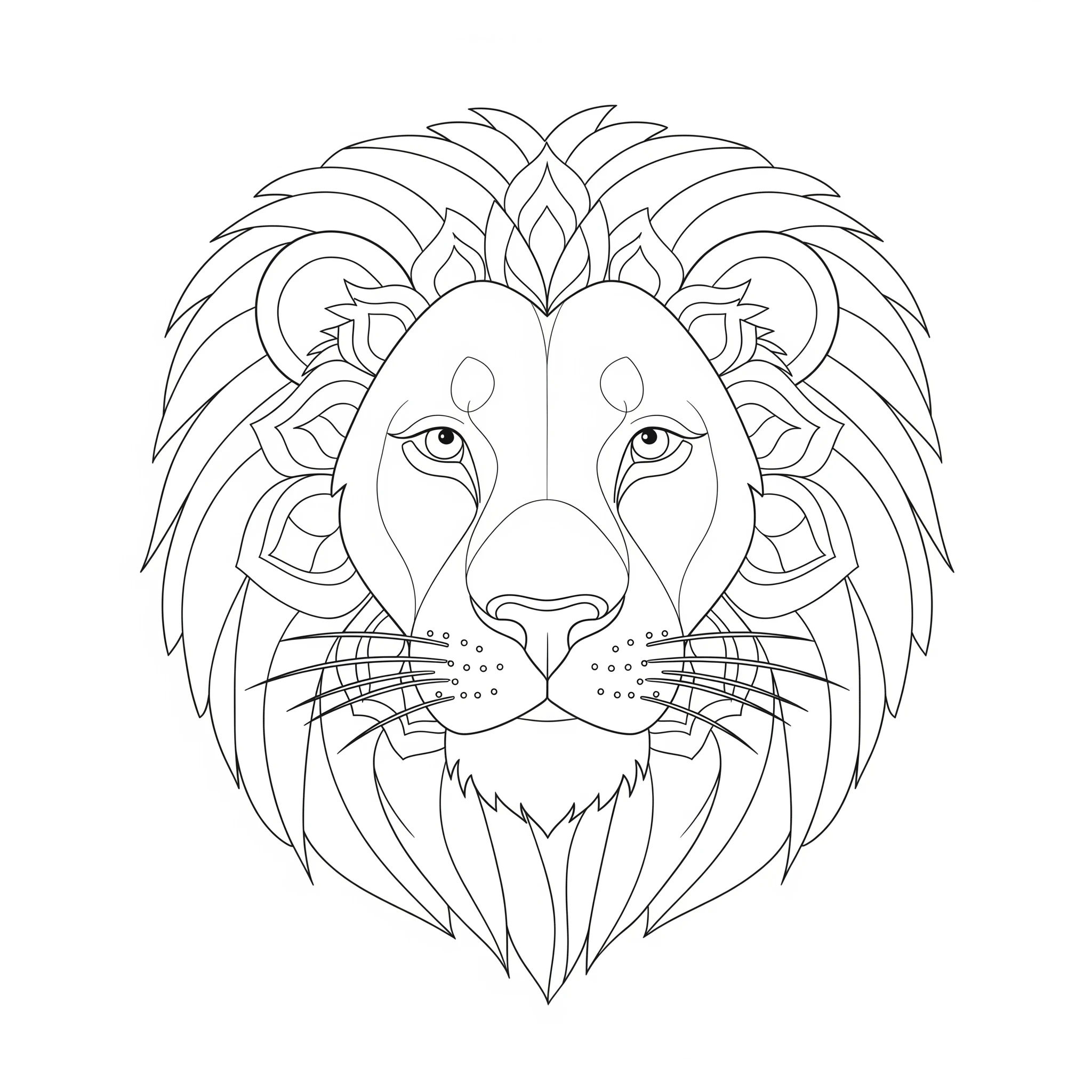 coloriage Mandala Lion gratuit à imprimer